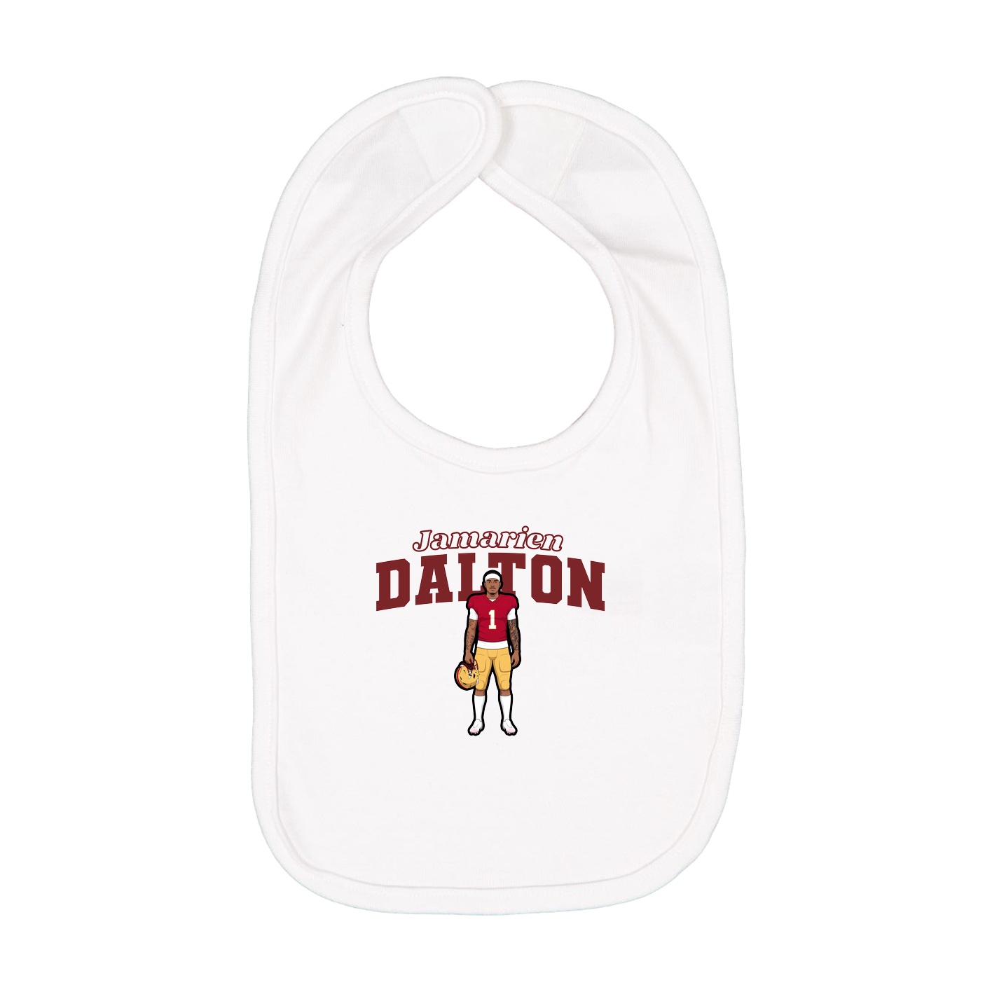 Infant Bib — Name Arch in White
