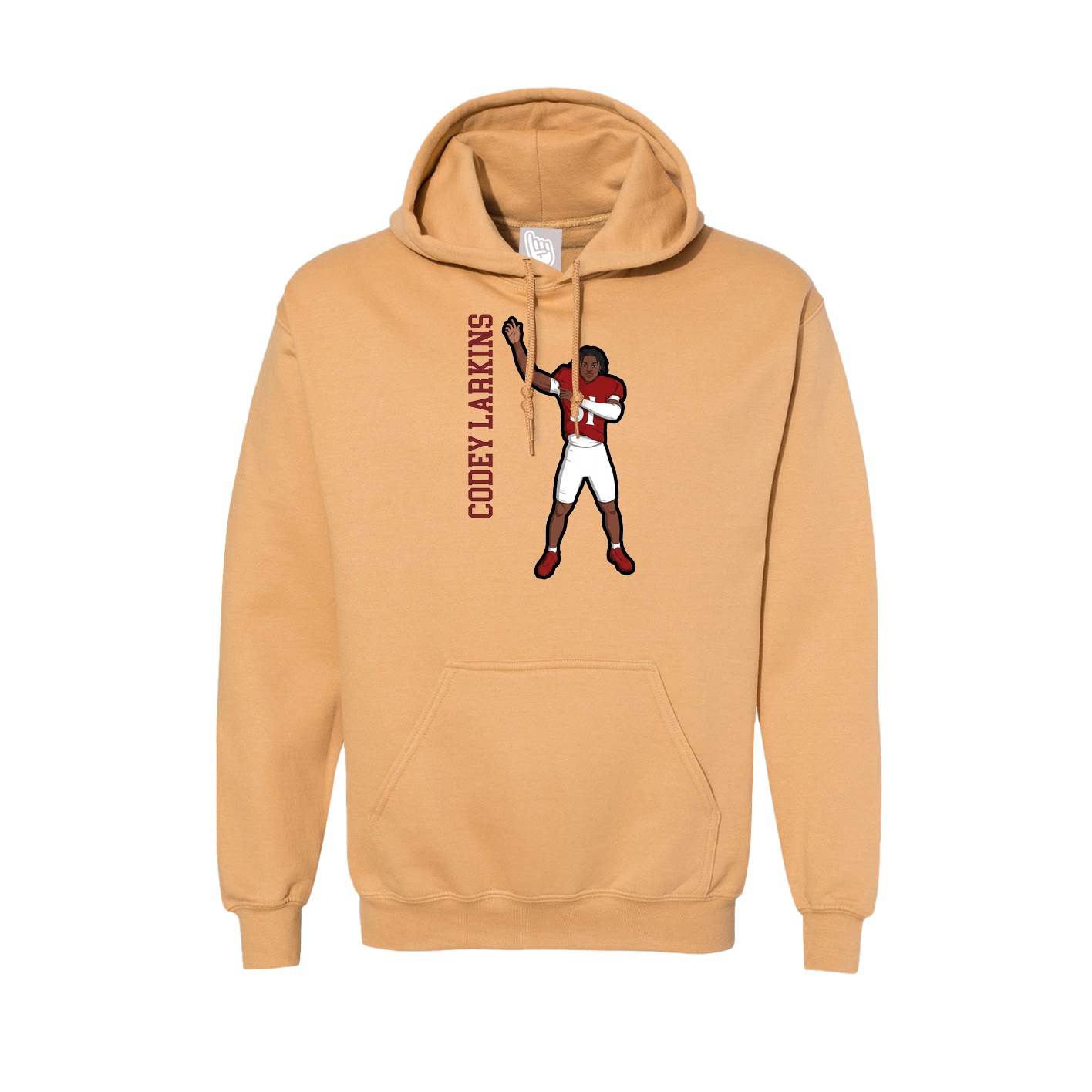 Hoodie — Name Vertical in Vegas Gold