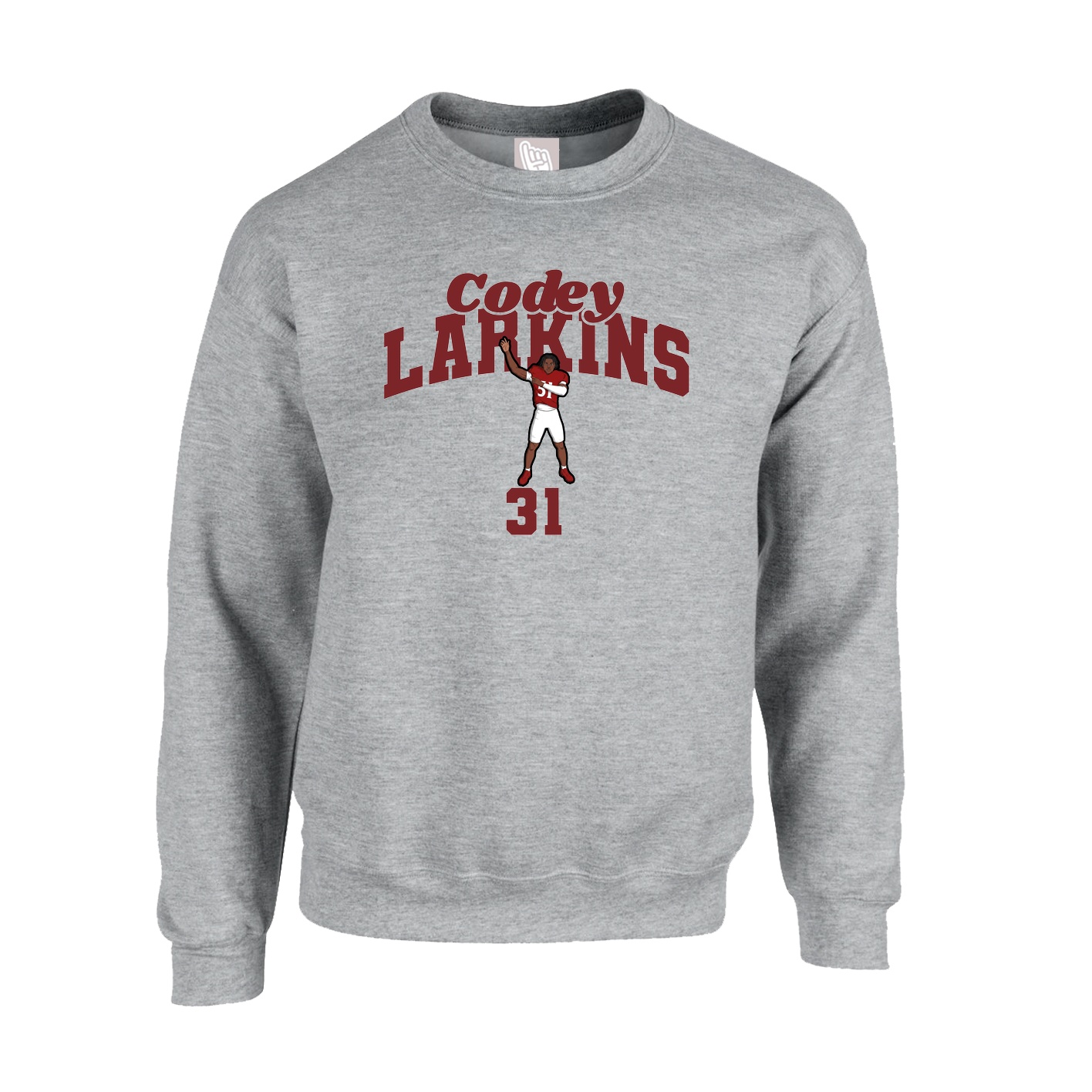 Fleece Crew — Signature Arch in Grey