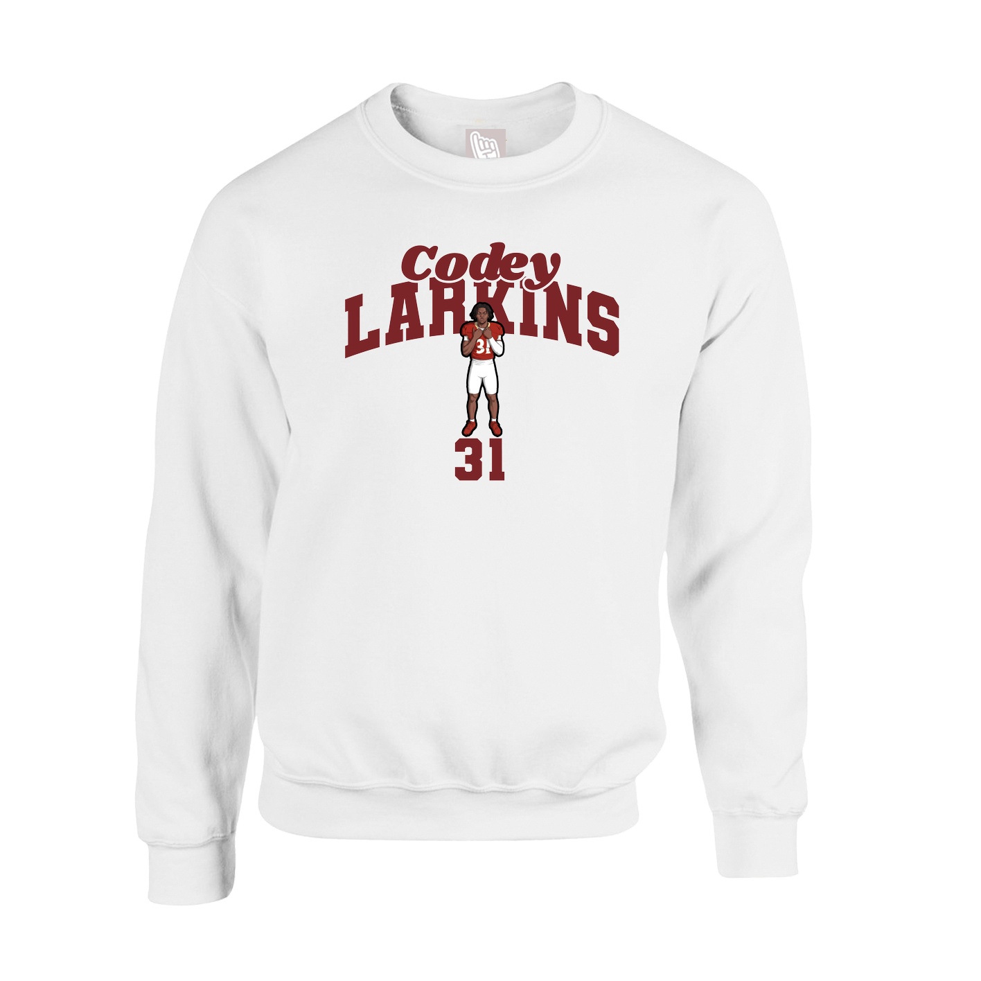 Fleece Crew — Signature Arch in White