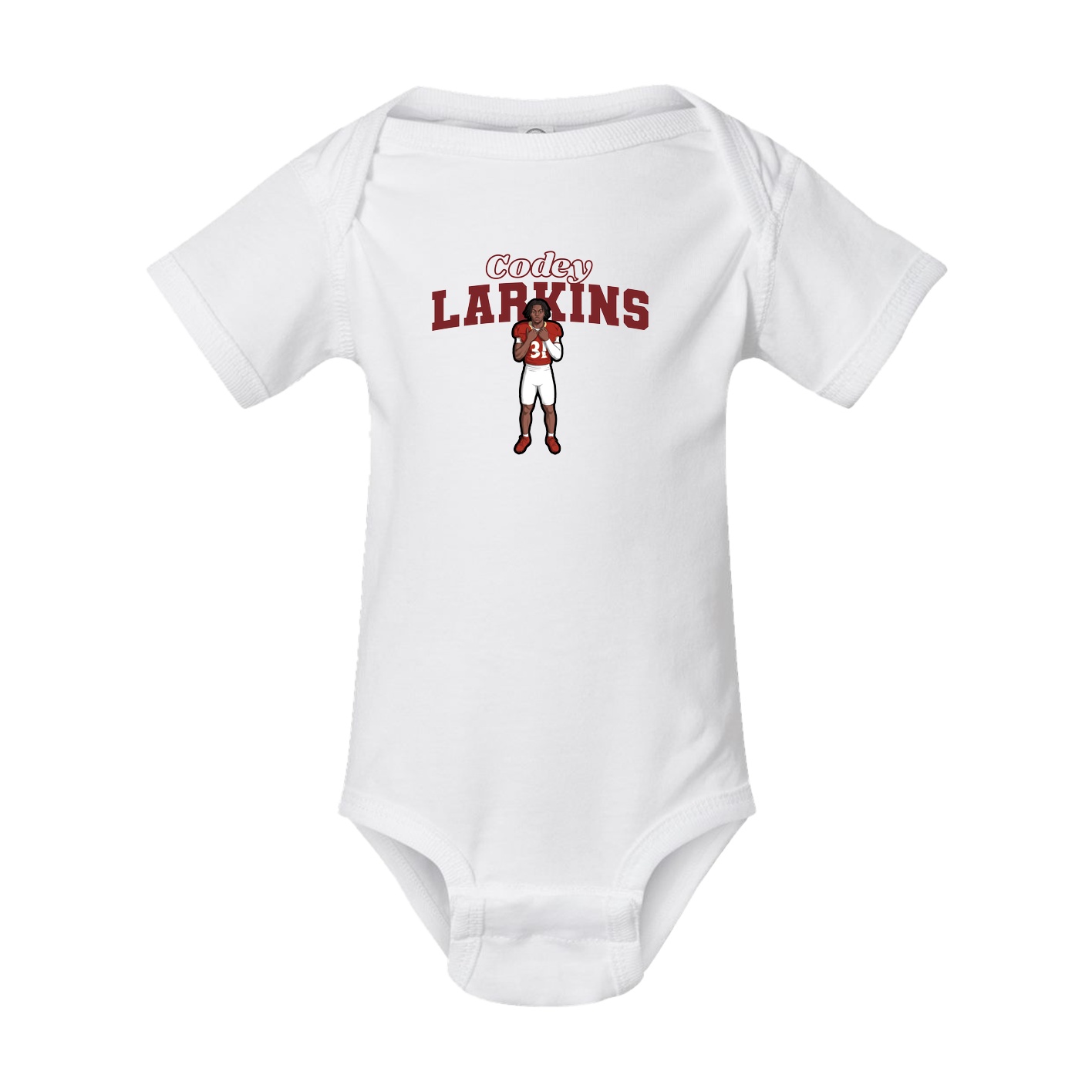 Baby Onesie — Name Arch in White