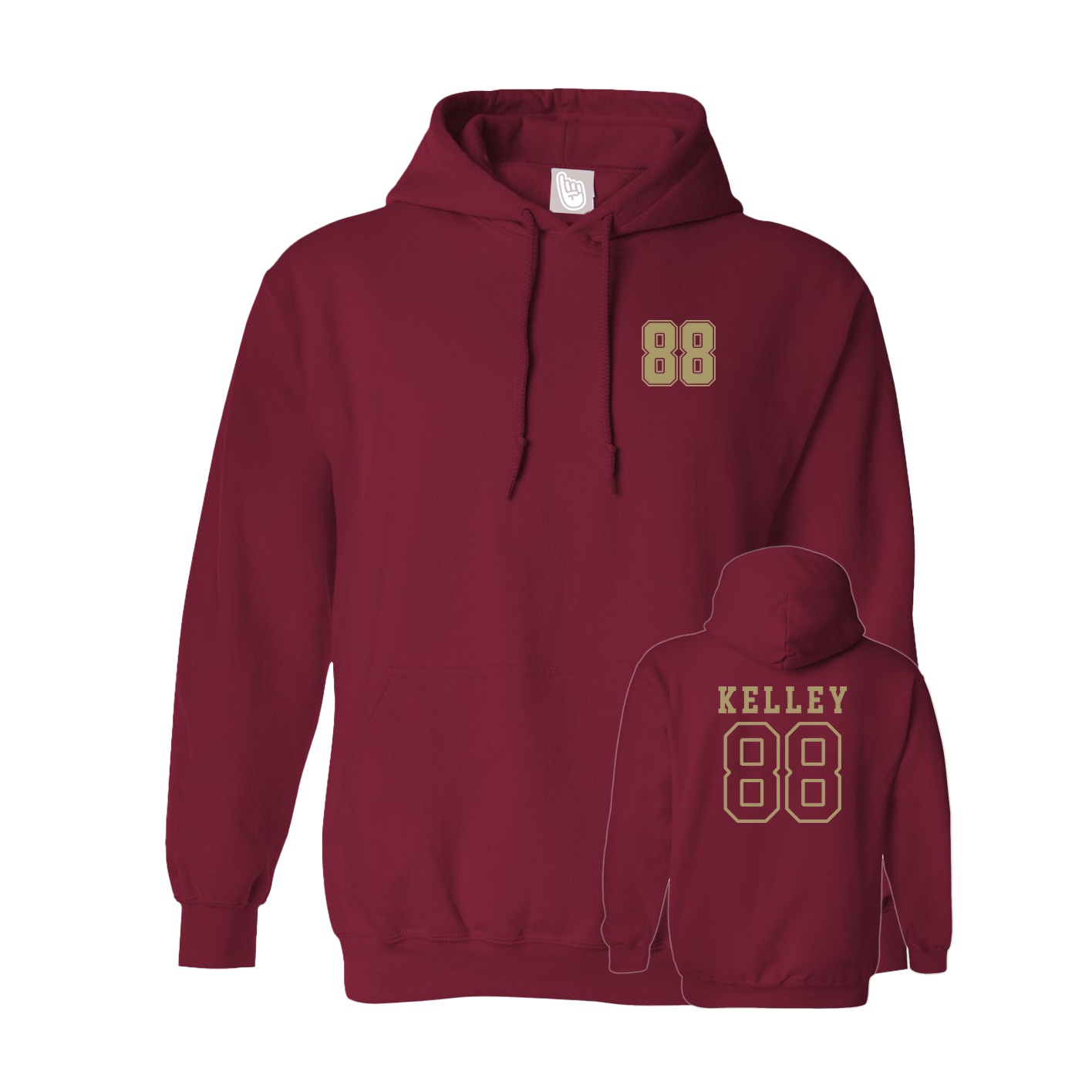 Hoodie — Chest Back in Cardinal