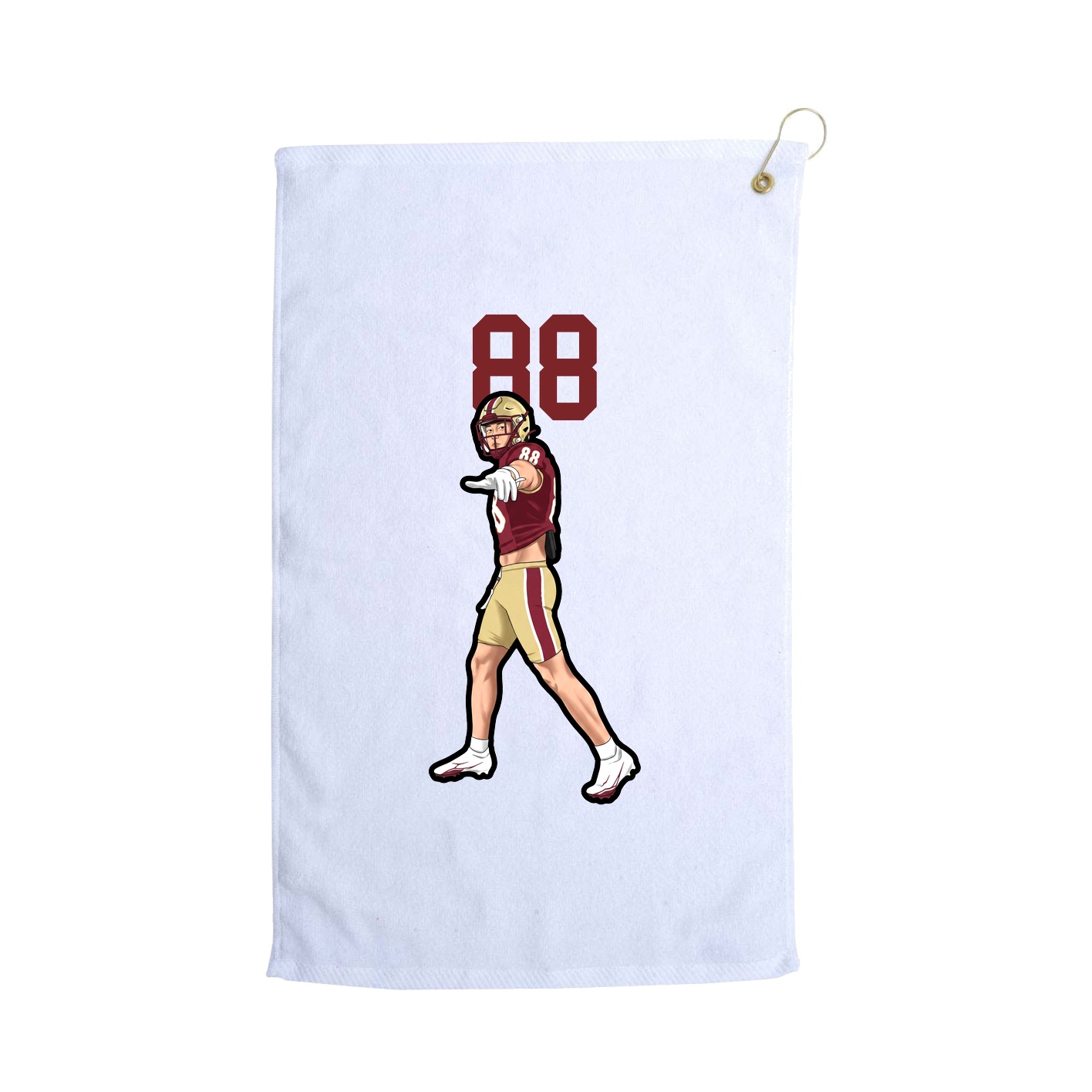 Golf Towel — Number Top in White