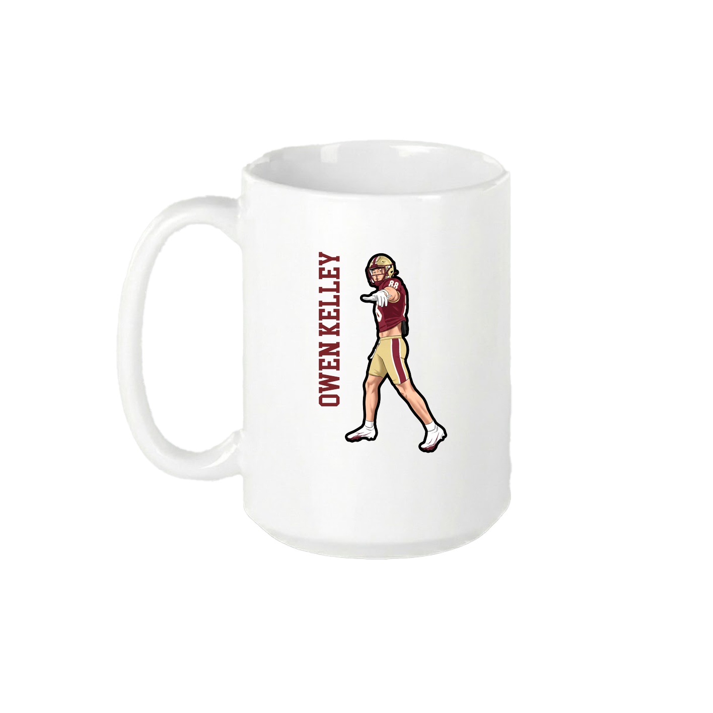 15oz Coffee Mug — Name Vertical in White