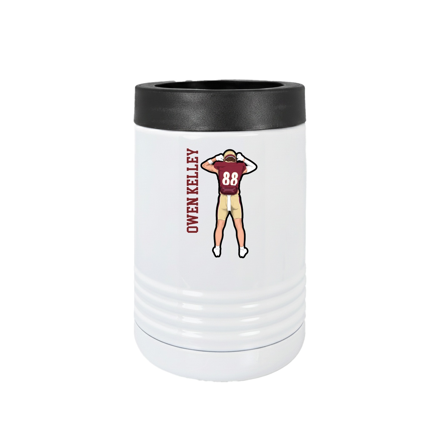 Beverage Holder — Name Vertical in White