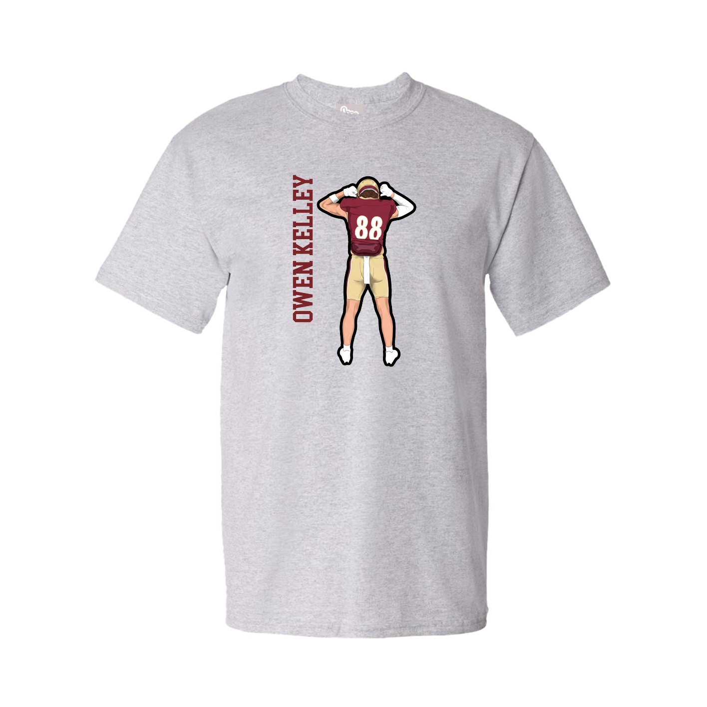 Youth Tee — Name Vertical in Grey