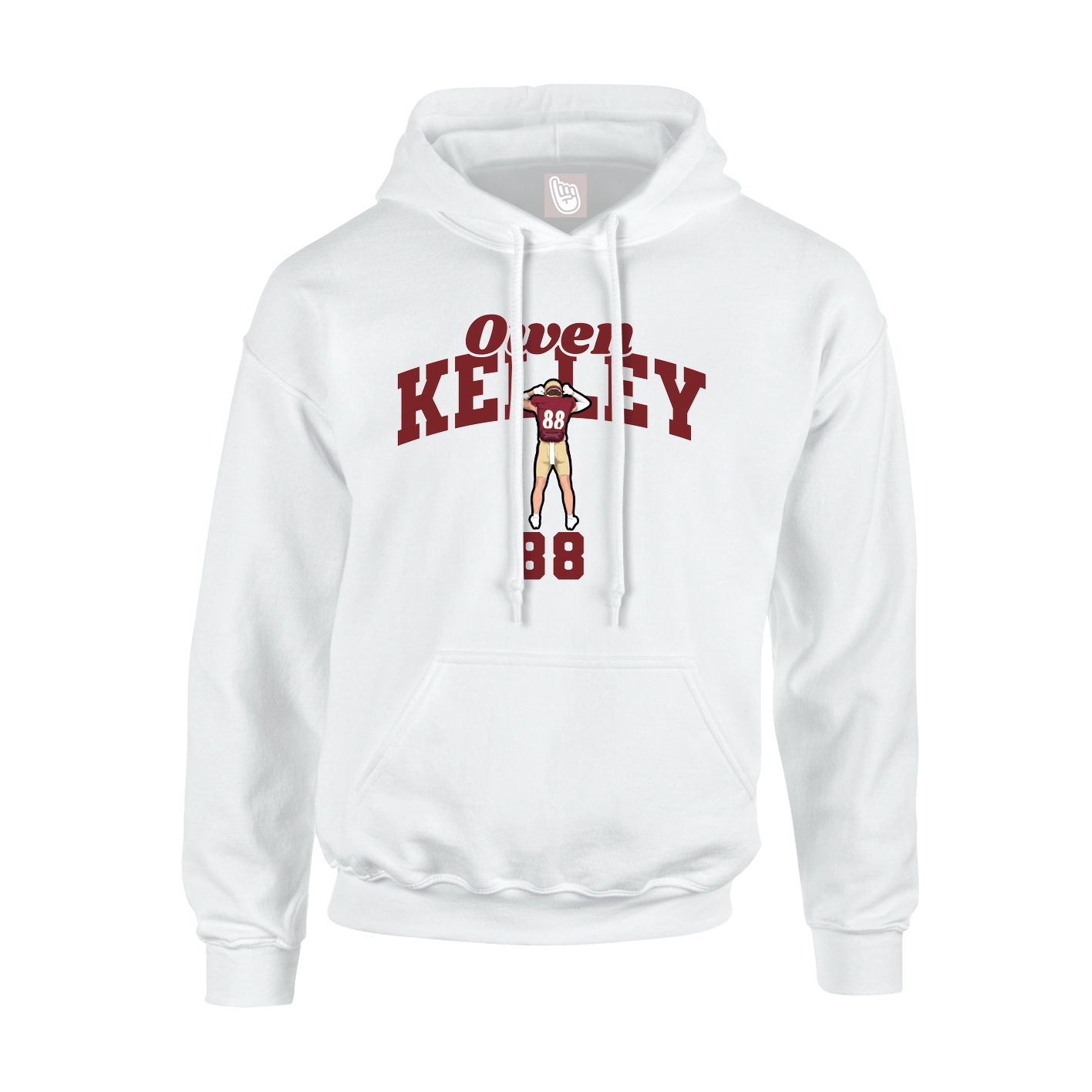 Youth Hoodie — Signature Arch in White