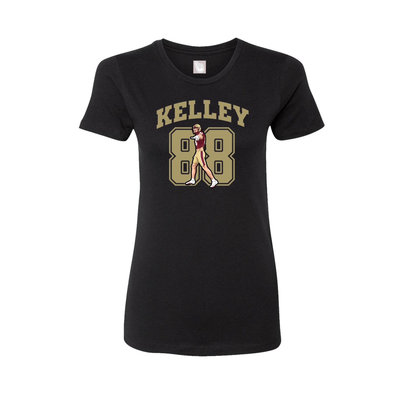 Fitted Women's Tee — Number in Black