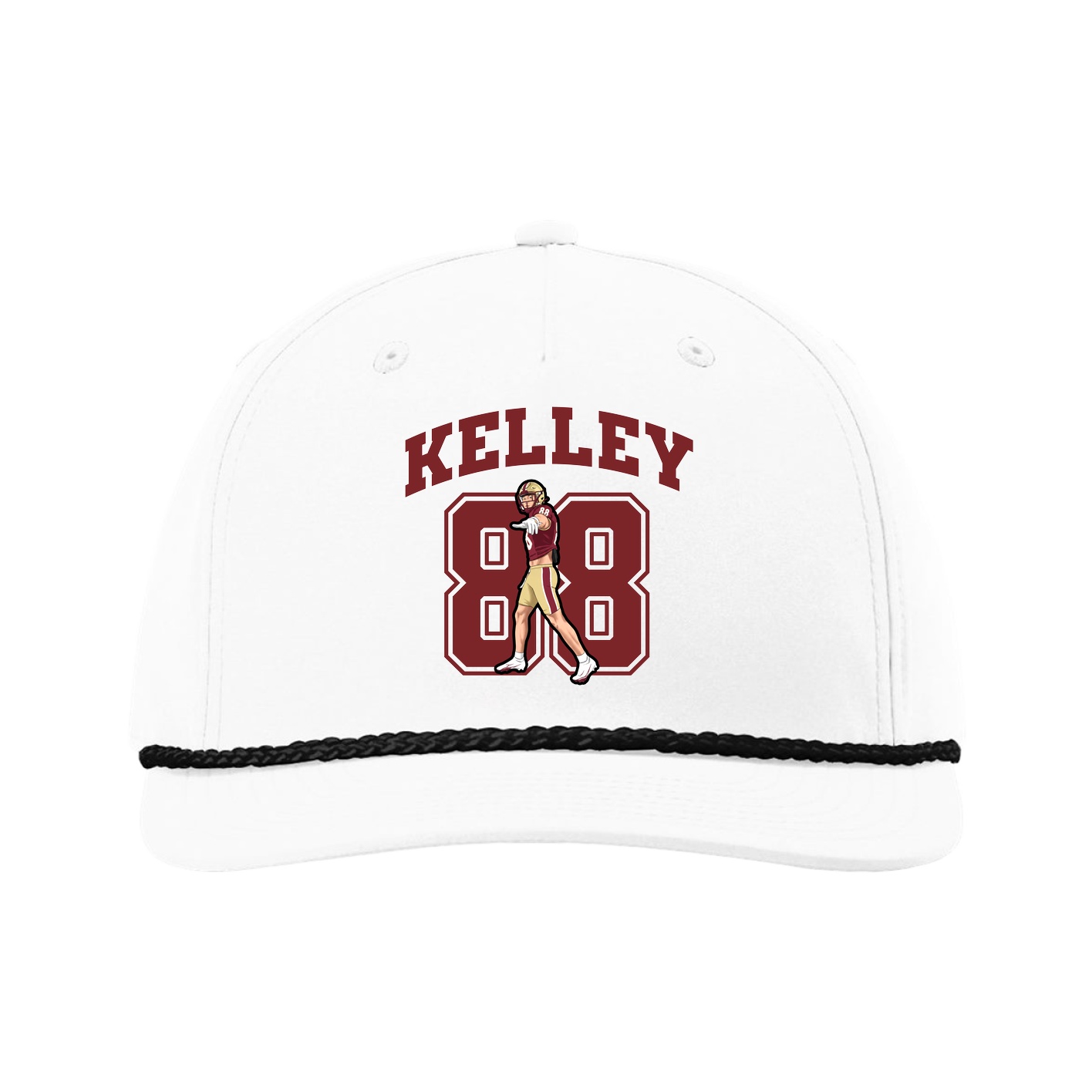 Five-Panel Classic Rope Cap — Number in White