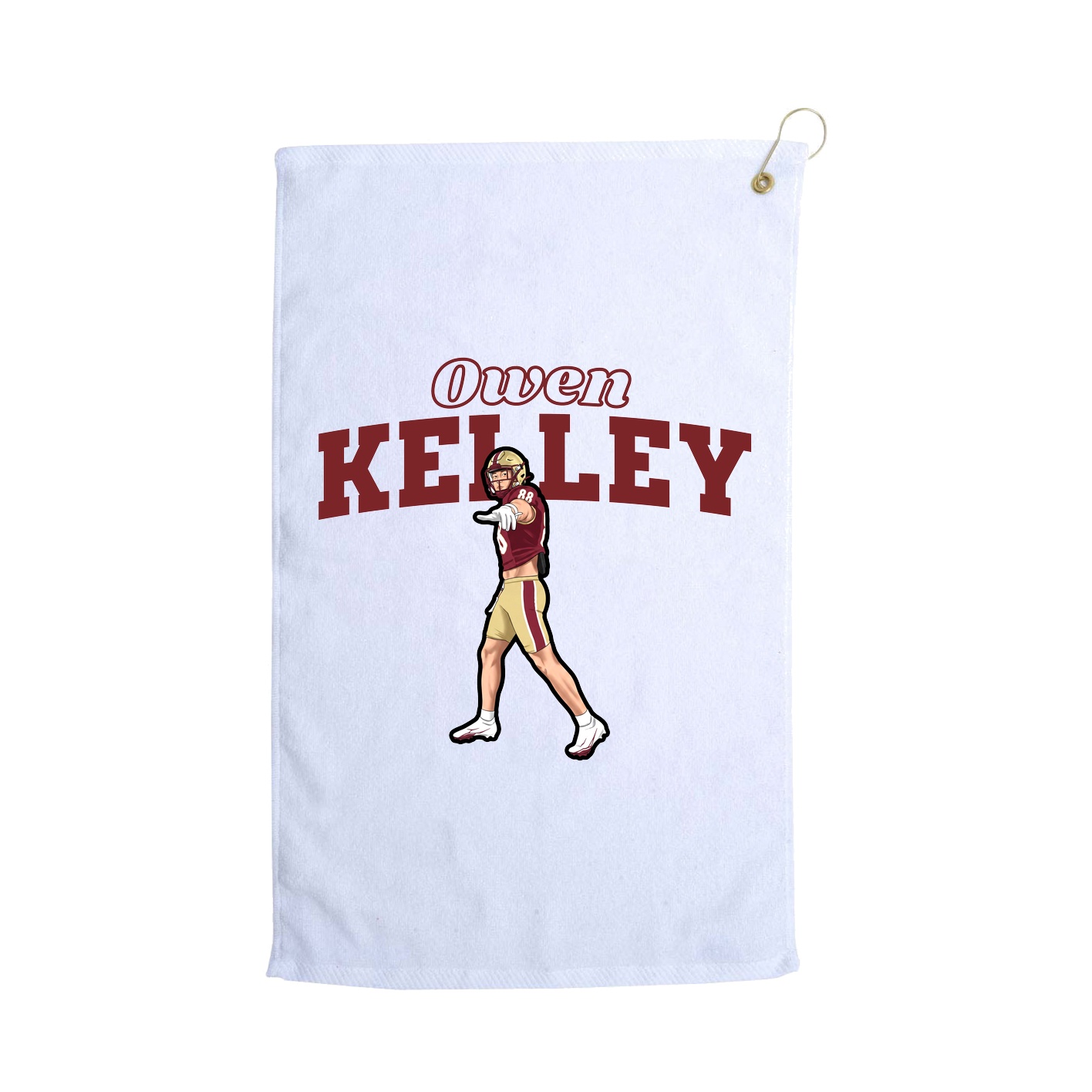Golf Towel — Name Arch in White