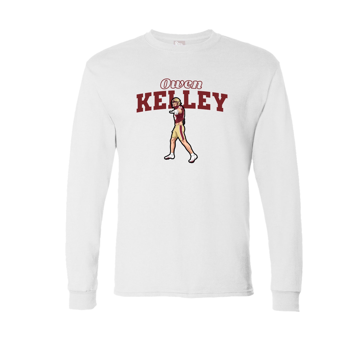 Long Sleeve Tee — Name Arch in White