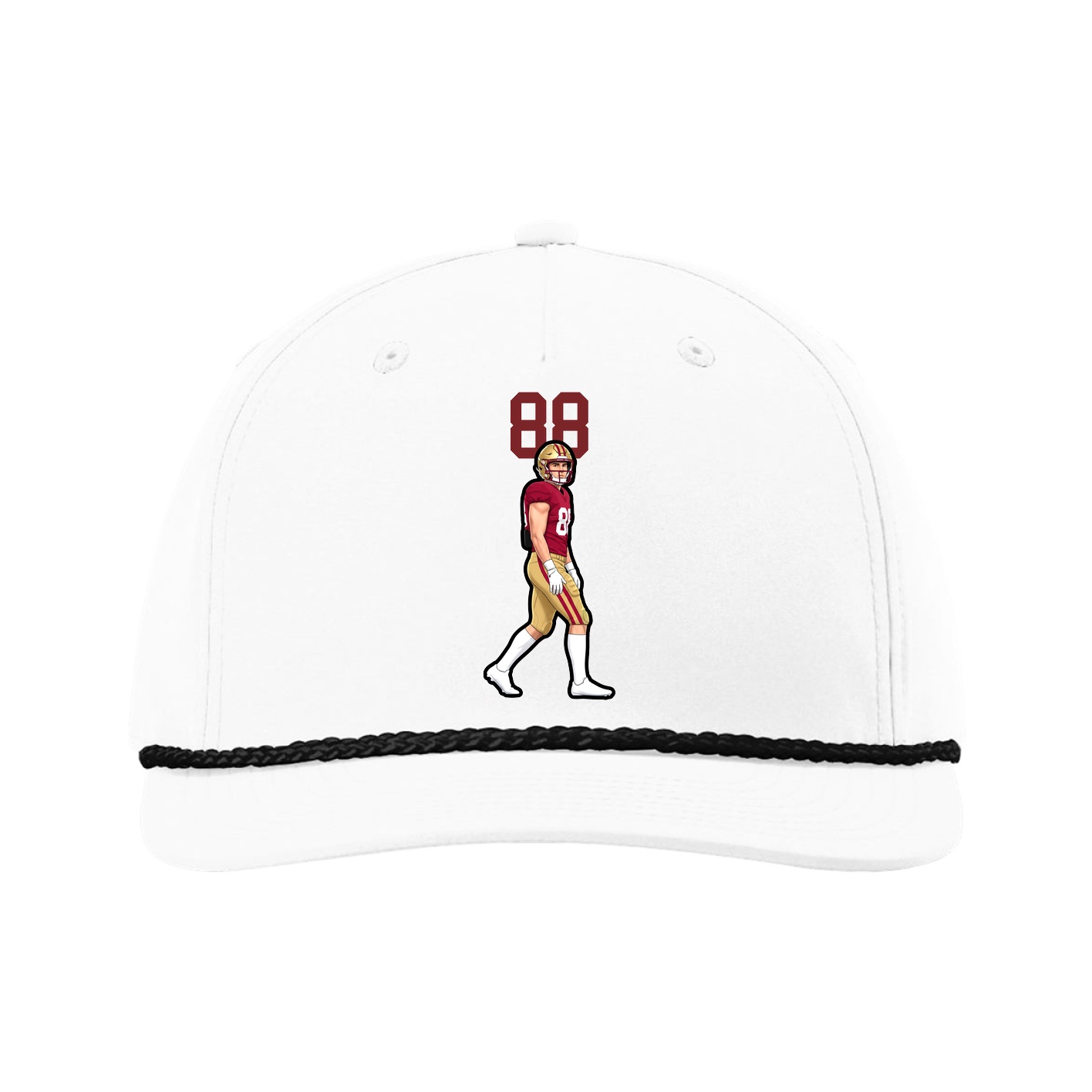 Five-Panel Classic Rope Cap — Number Top in White