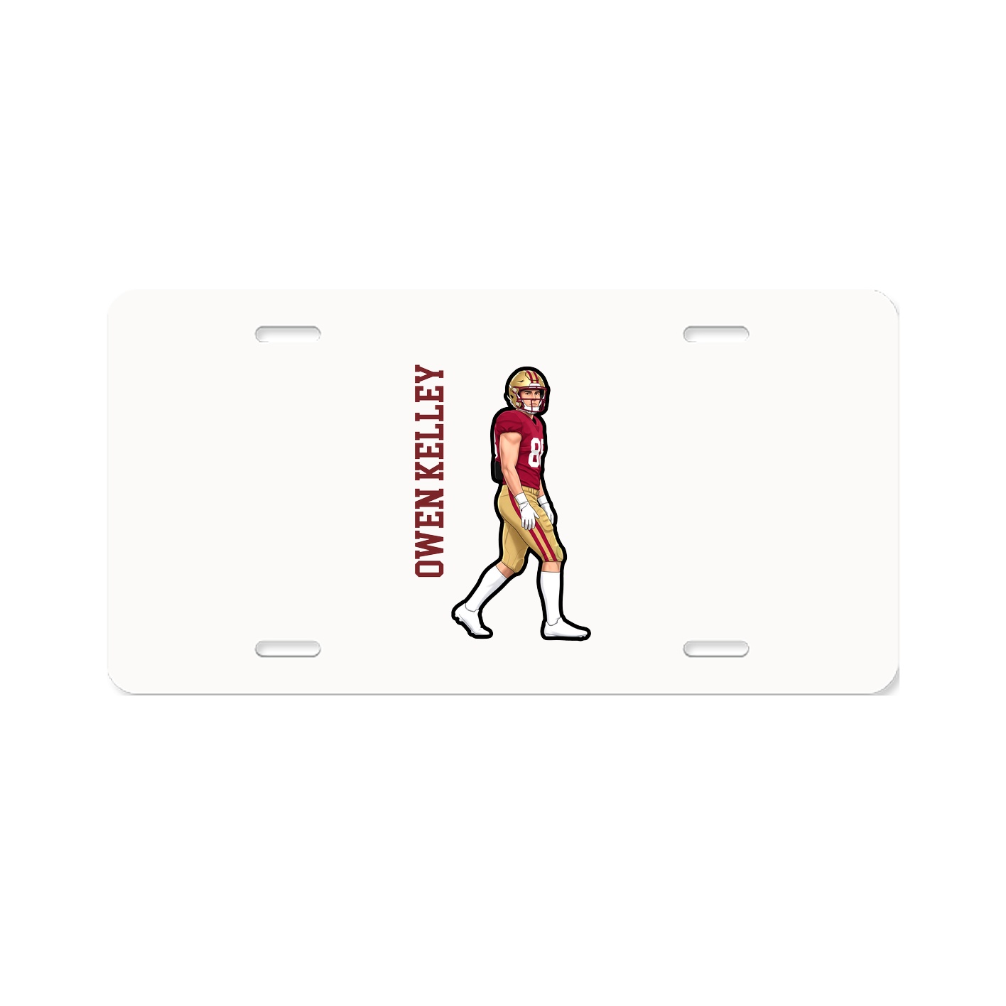 License Plate — Name Vertical in Classic