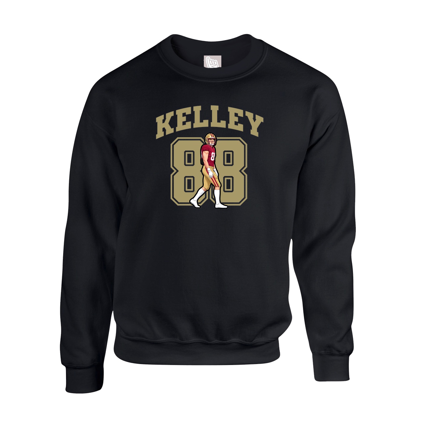 Fleece Crew — Number in Black