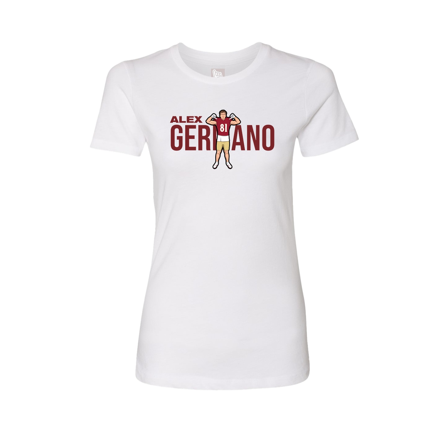 Fitted Women's Tee — Player Name in White