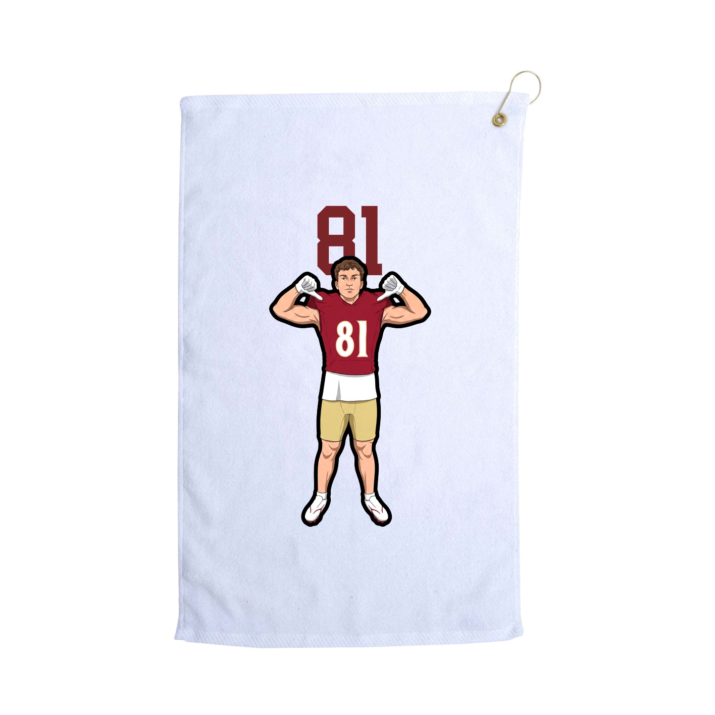 Golf Towel — Number Top in White