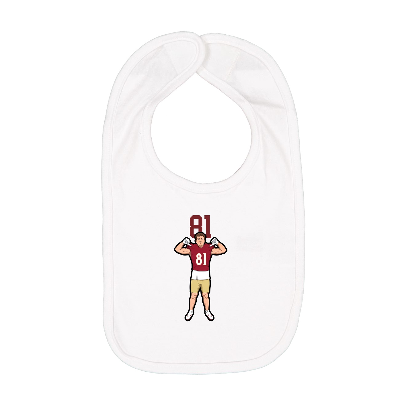 Infant Bib — Number Top in White