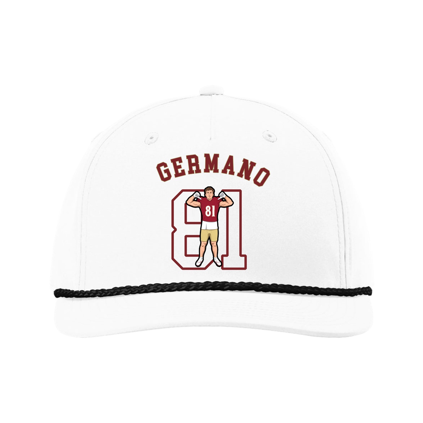Five-Panel Classic Rope Cap — Shirsey Arch in White