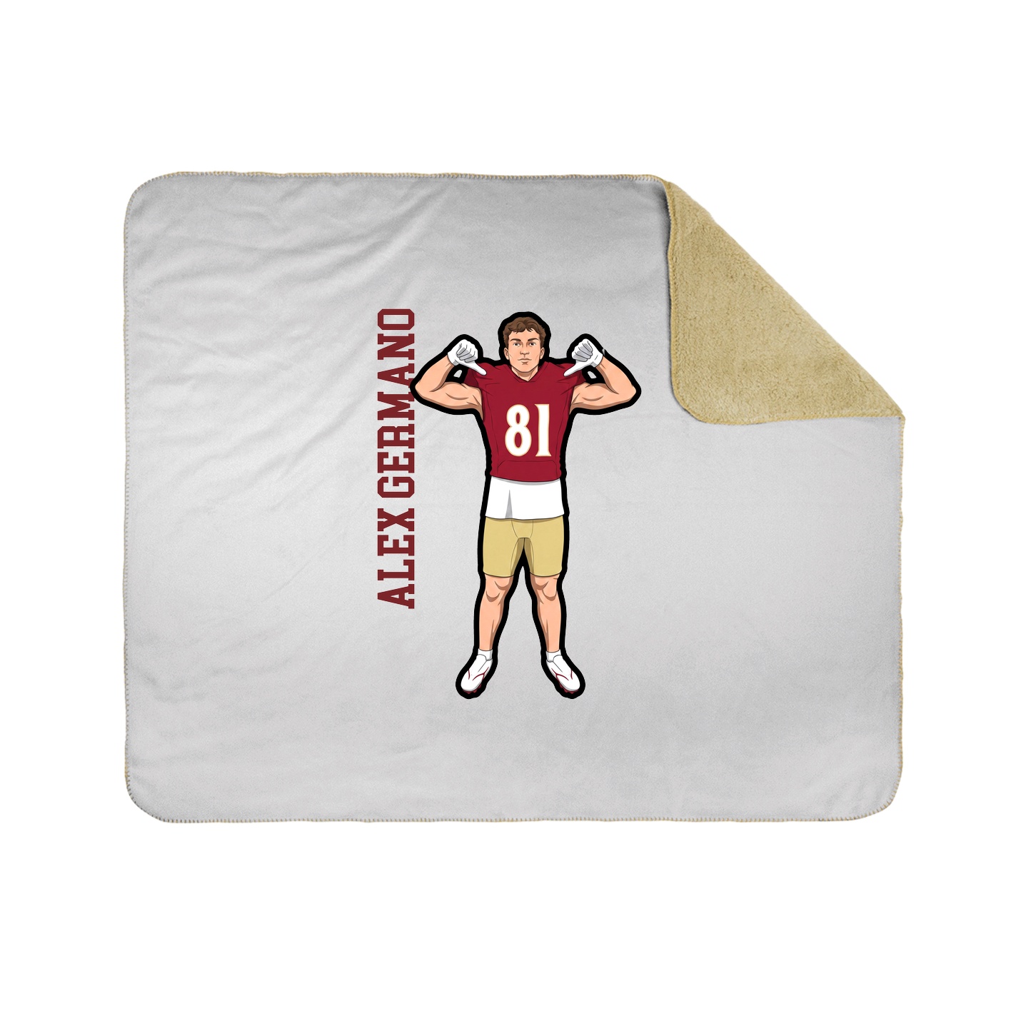 Throw Blanket — Name Vertical in White