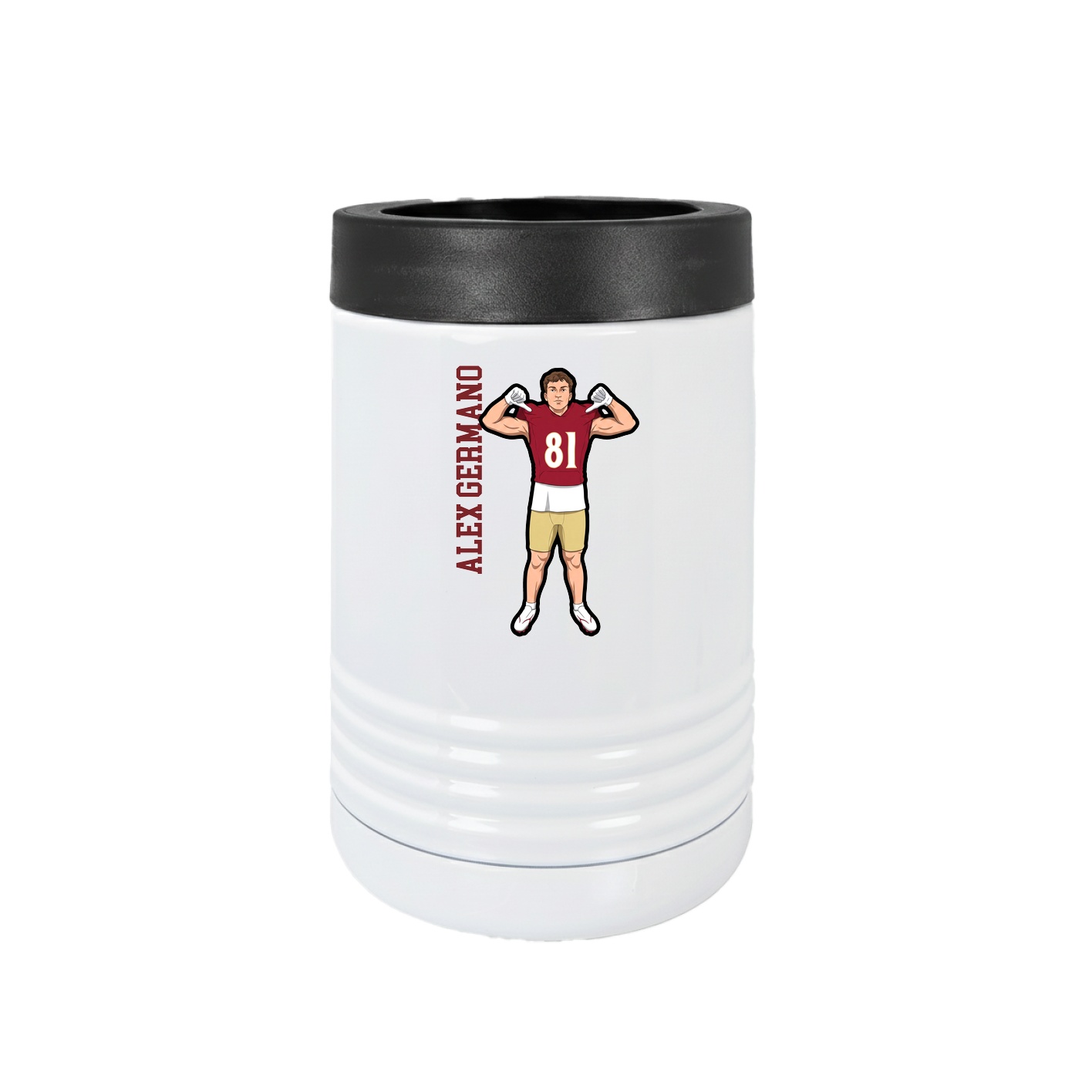 Beverage Holder — Name Vertical in White
