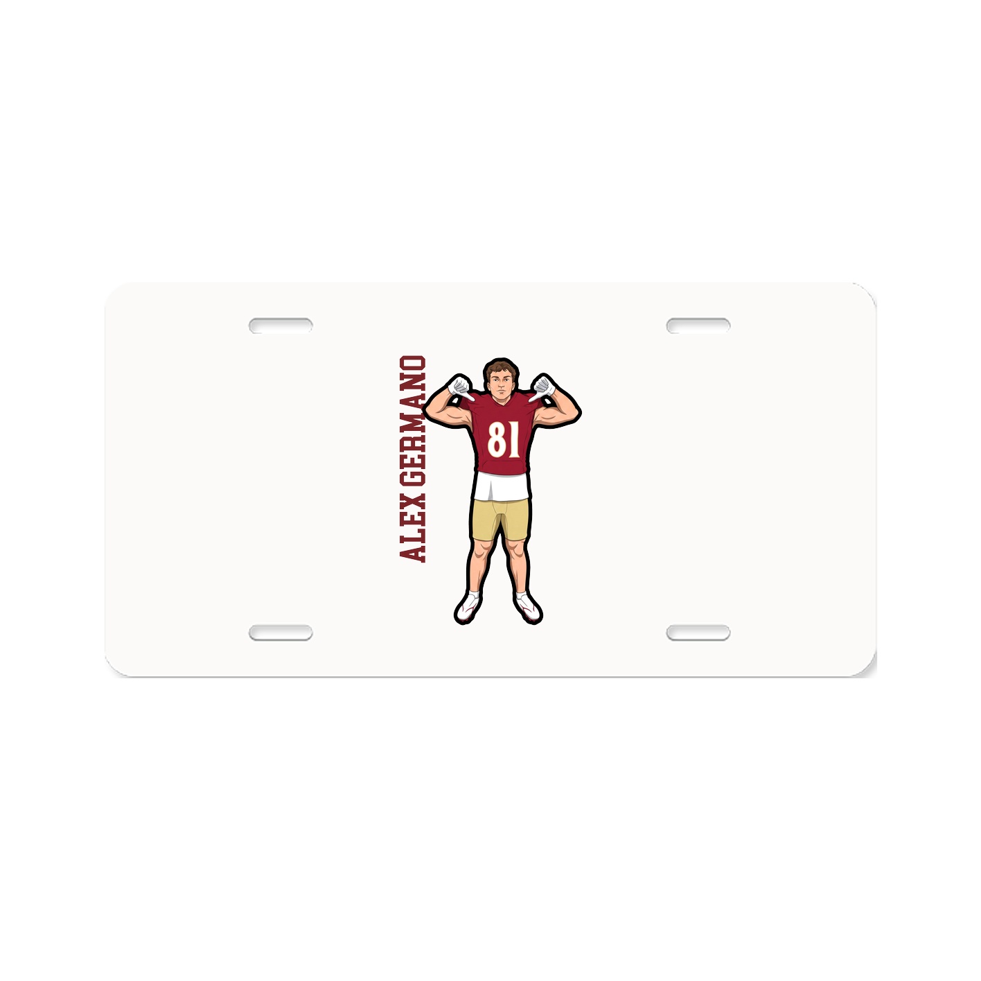 License Plate — Name Vertical in Classic