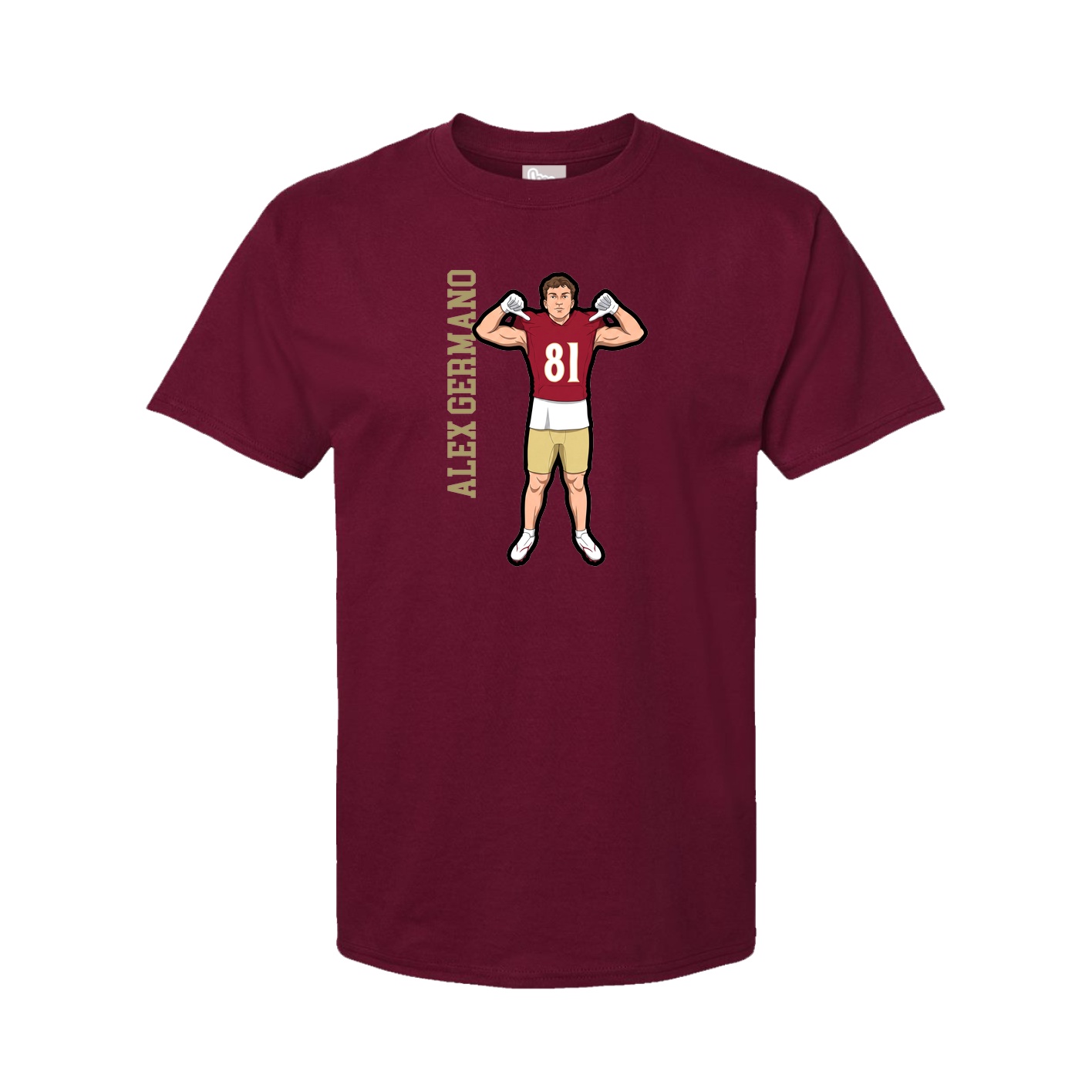 Tee — Name Vertical in Cardinal