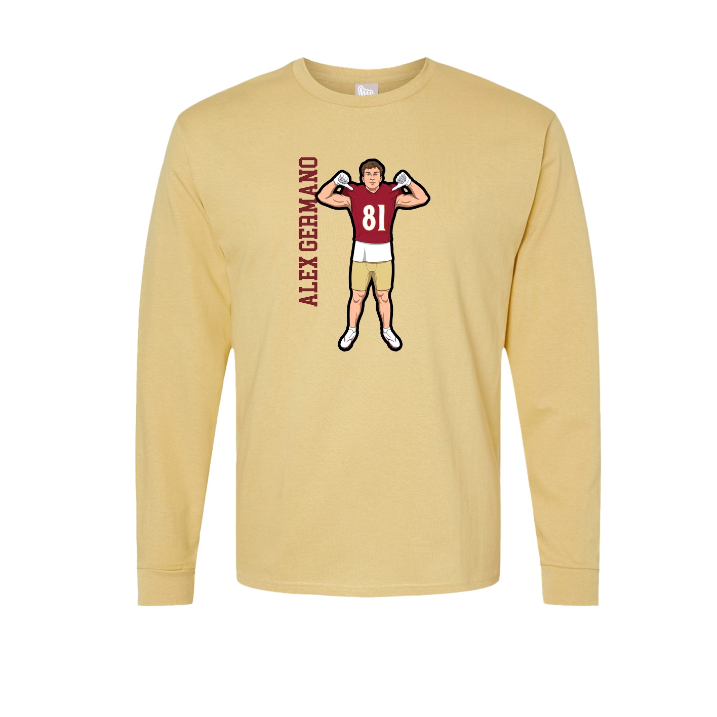 Long Sleeve Tee — Name Vertical in Vegas Gold