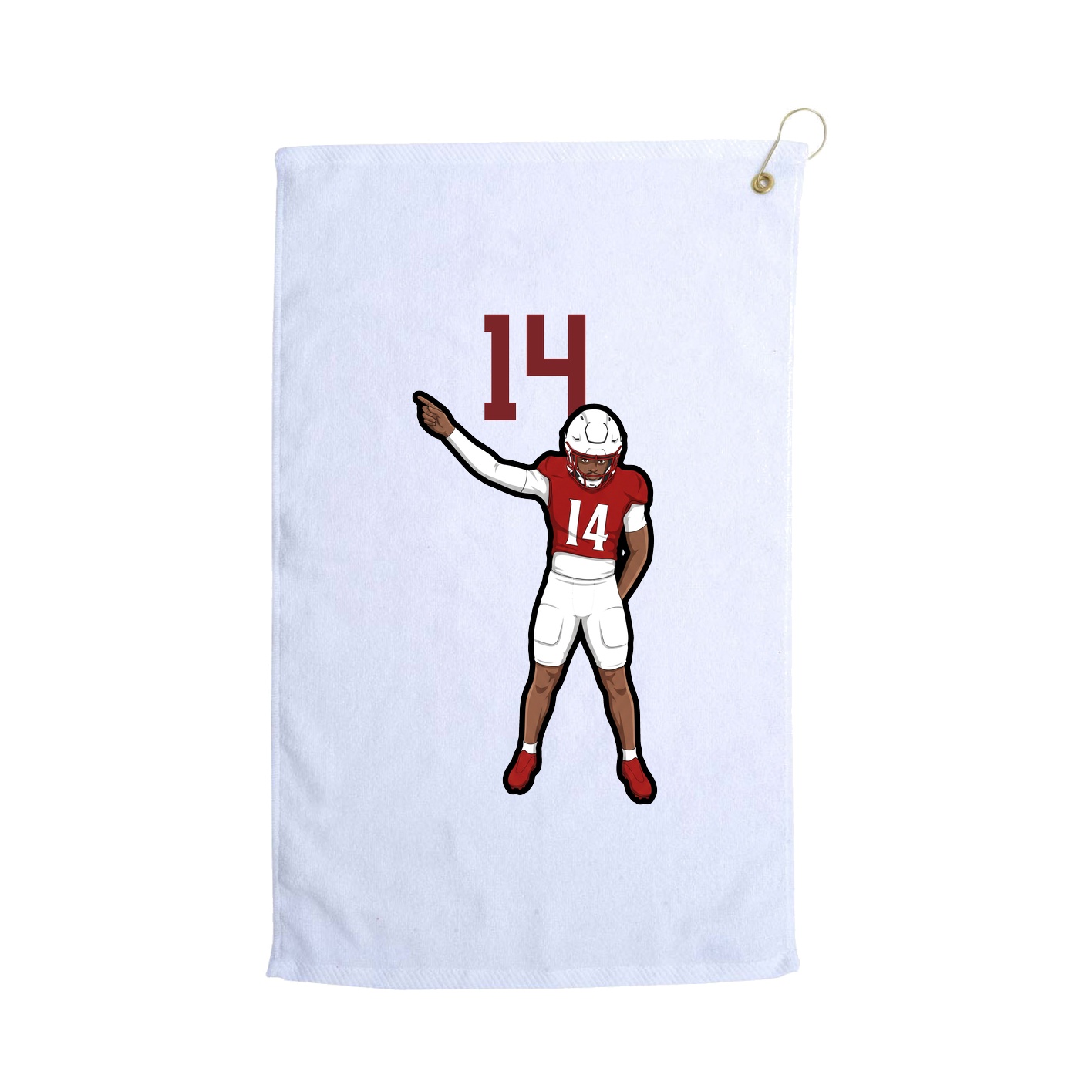 Golf Towel — Number Top in White