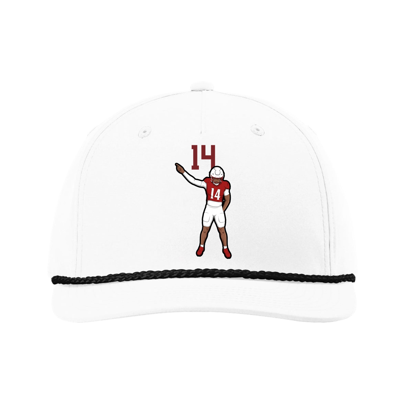 Five-Panel Classic Rope Cap — Number Top in White