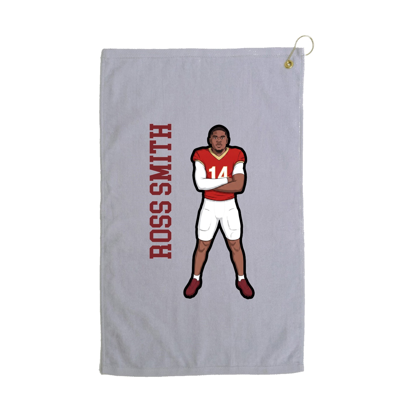 Golf Towel — Name Vertical in Grey