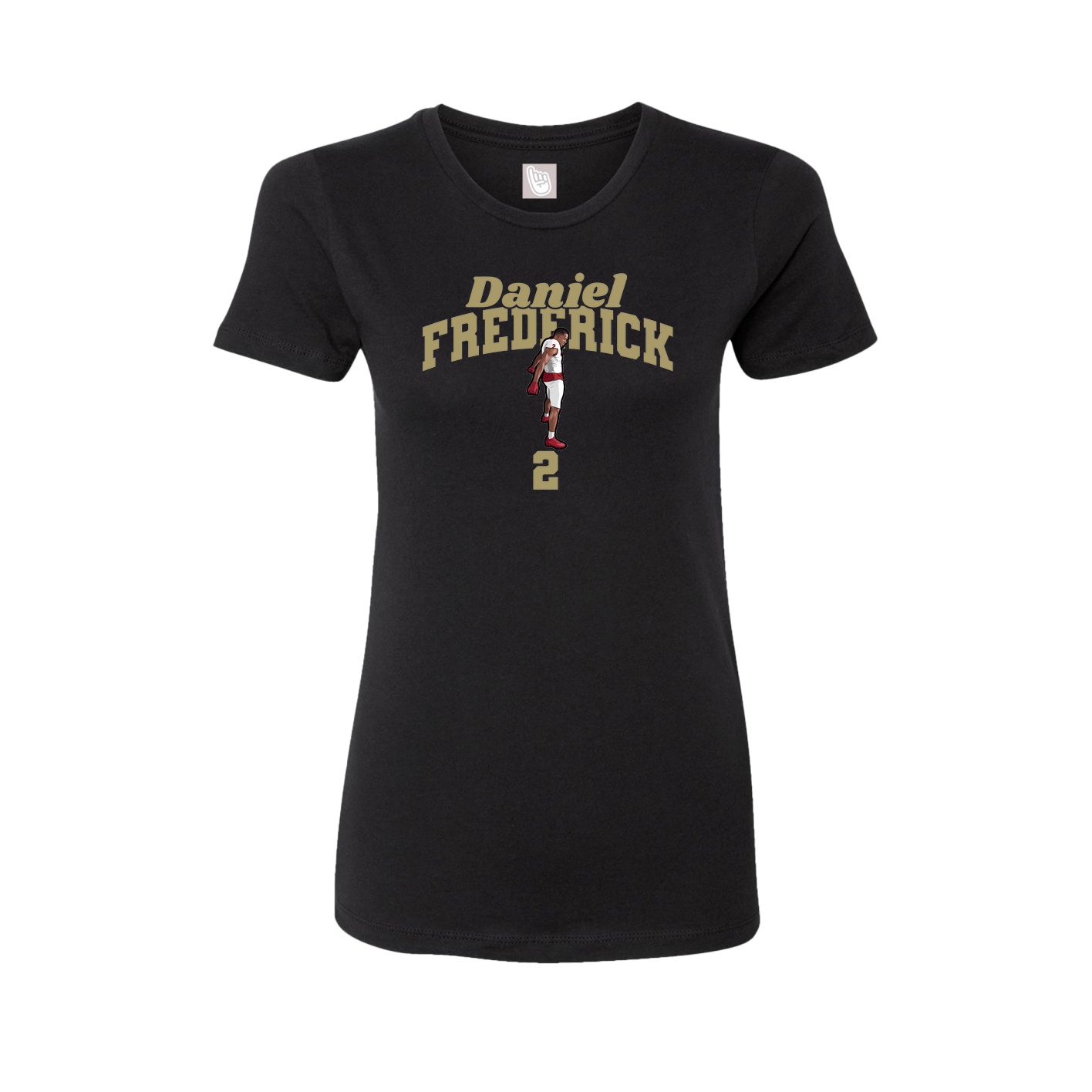 Fitted Women's Tee — Signature Arch in Black