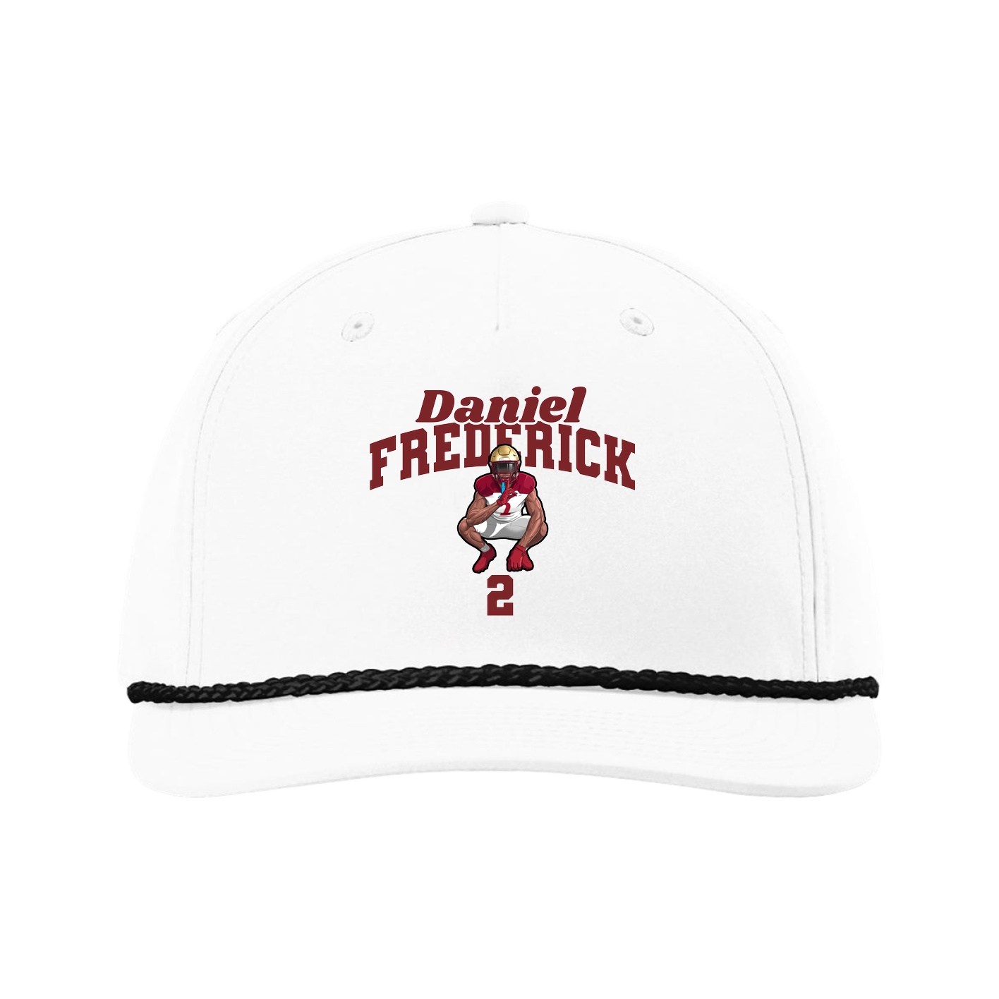 Five-Panel Classic Rope Cap — Signature Arch in White
