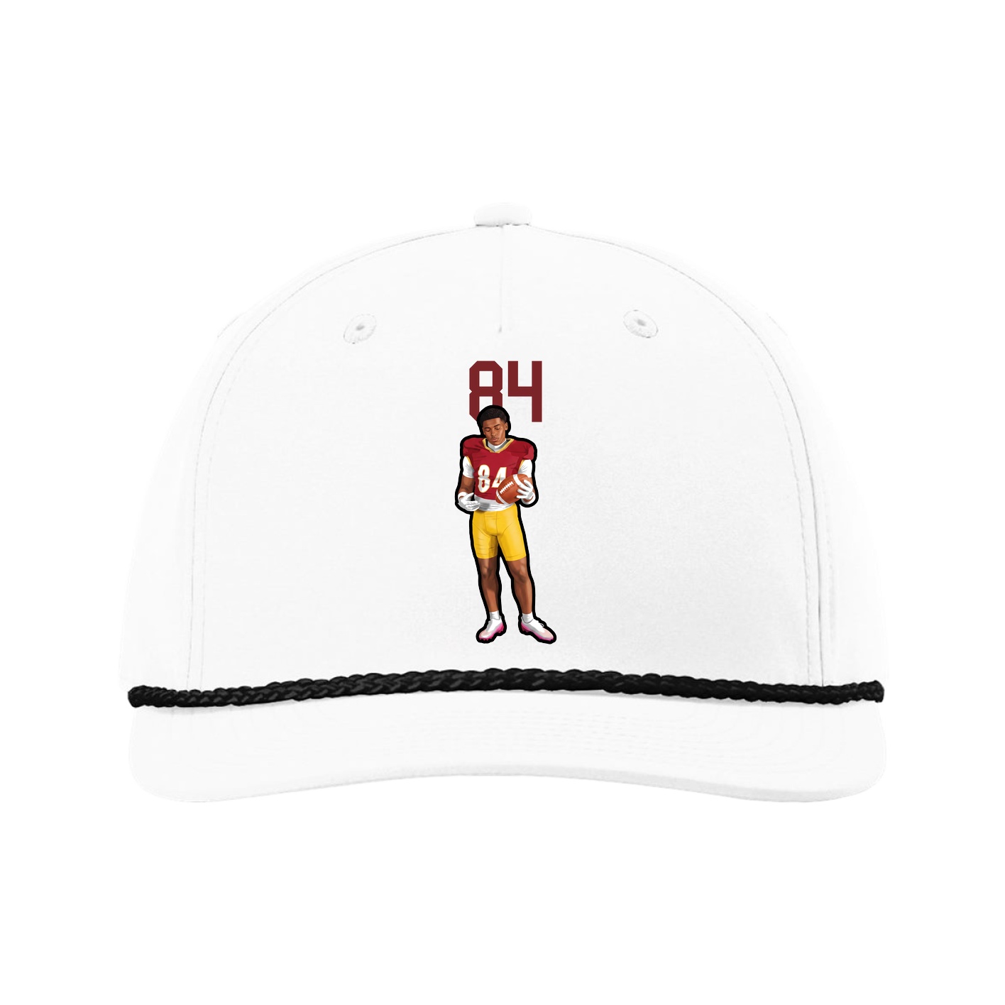 Five-Panel Classic Rope Cap — Number Top in White