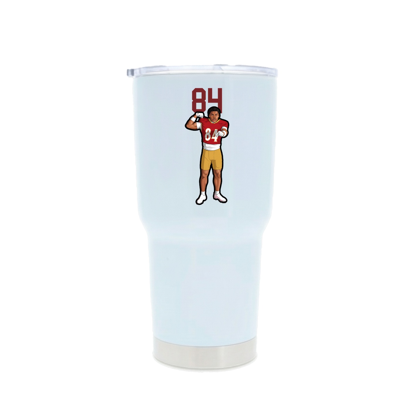 30oz Stainless Steel Tumbler — Number Top in White