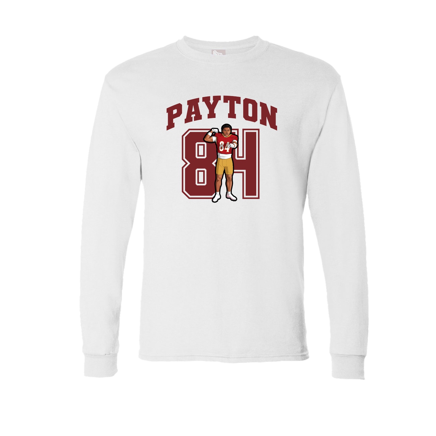 Long Sleeve Tee — Number in White