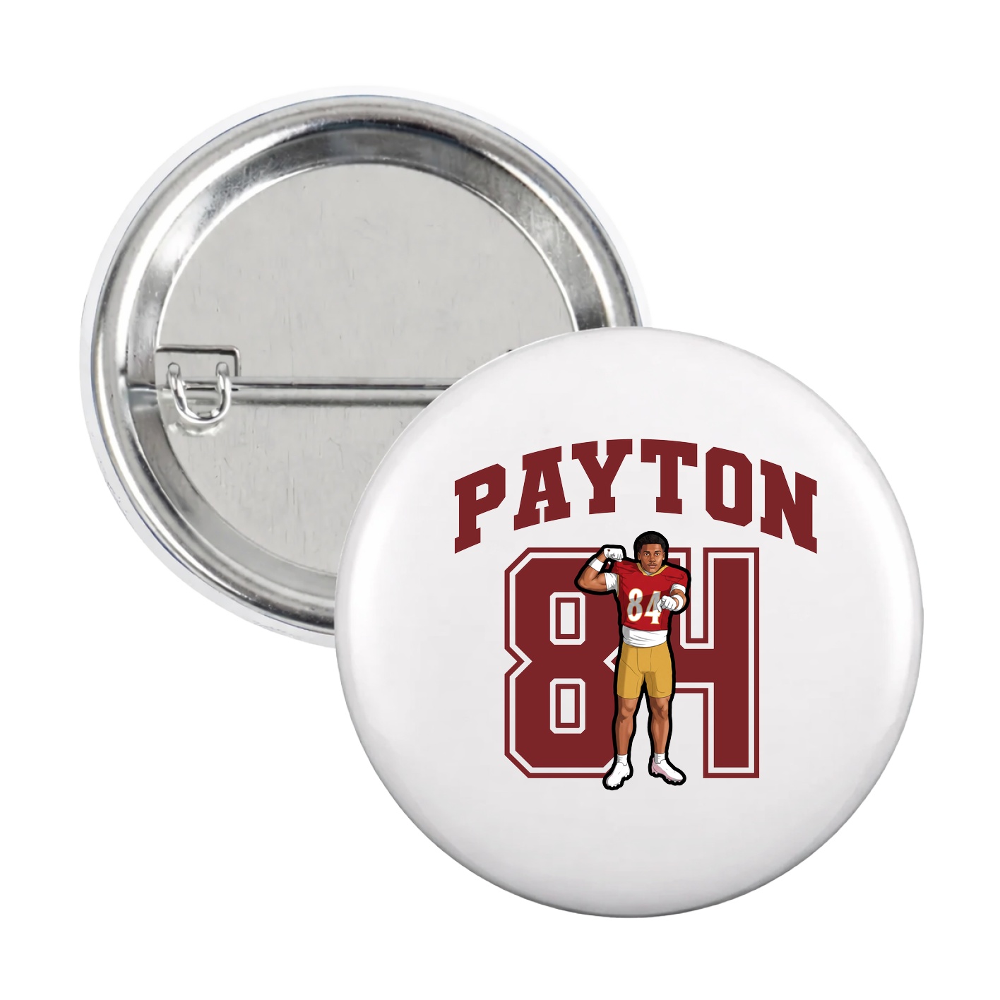 Game Day Button — Number in White