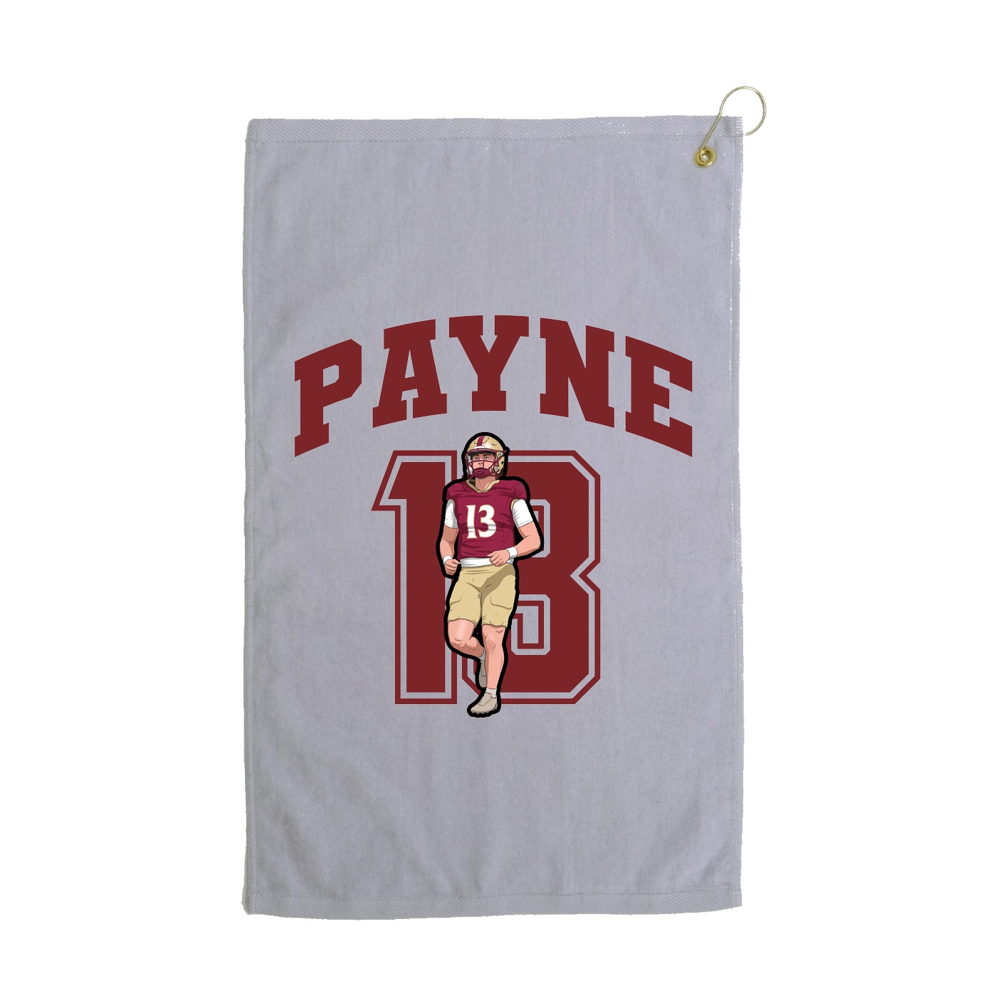 Golf Towel — Number in Grey