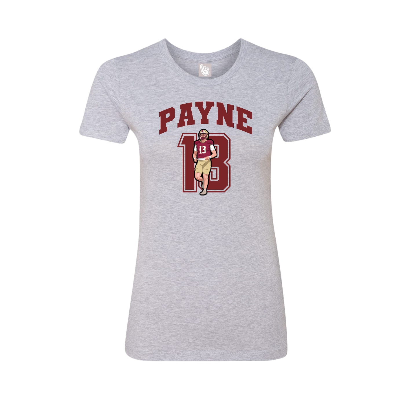 Fitted Women's Tee — Number in Grey