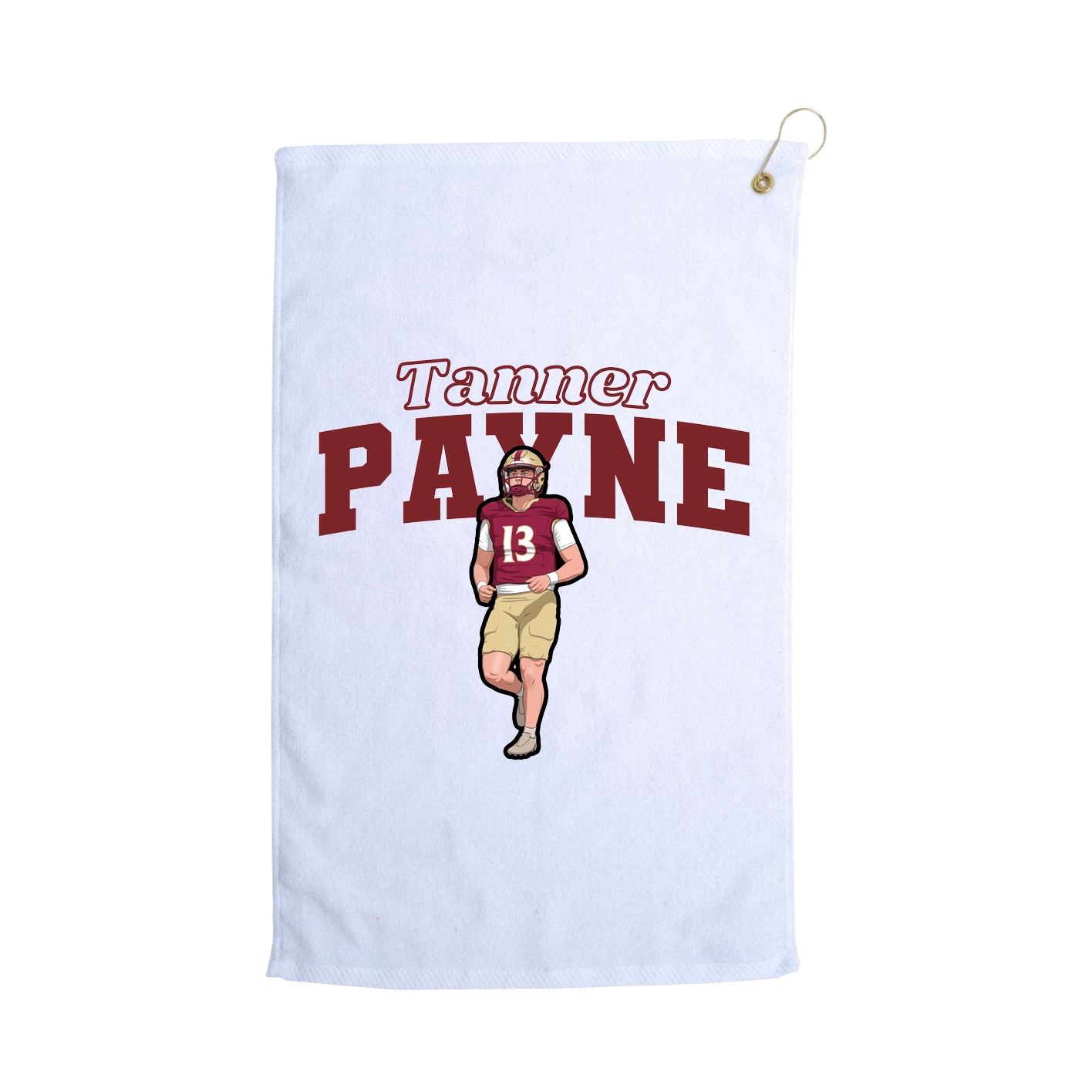 Golf Towel — Name Arch in White