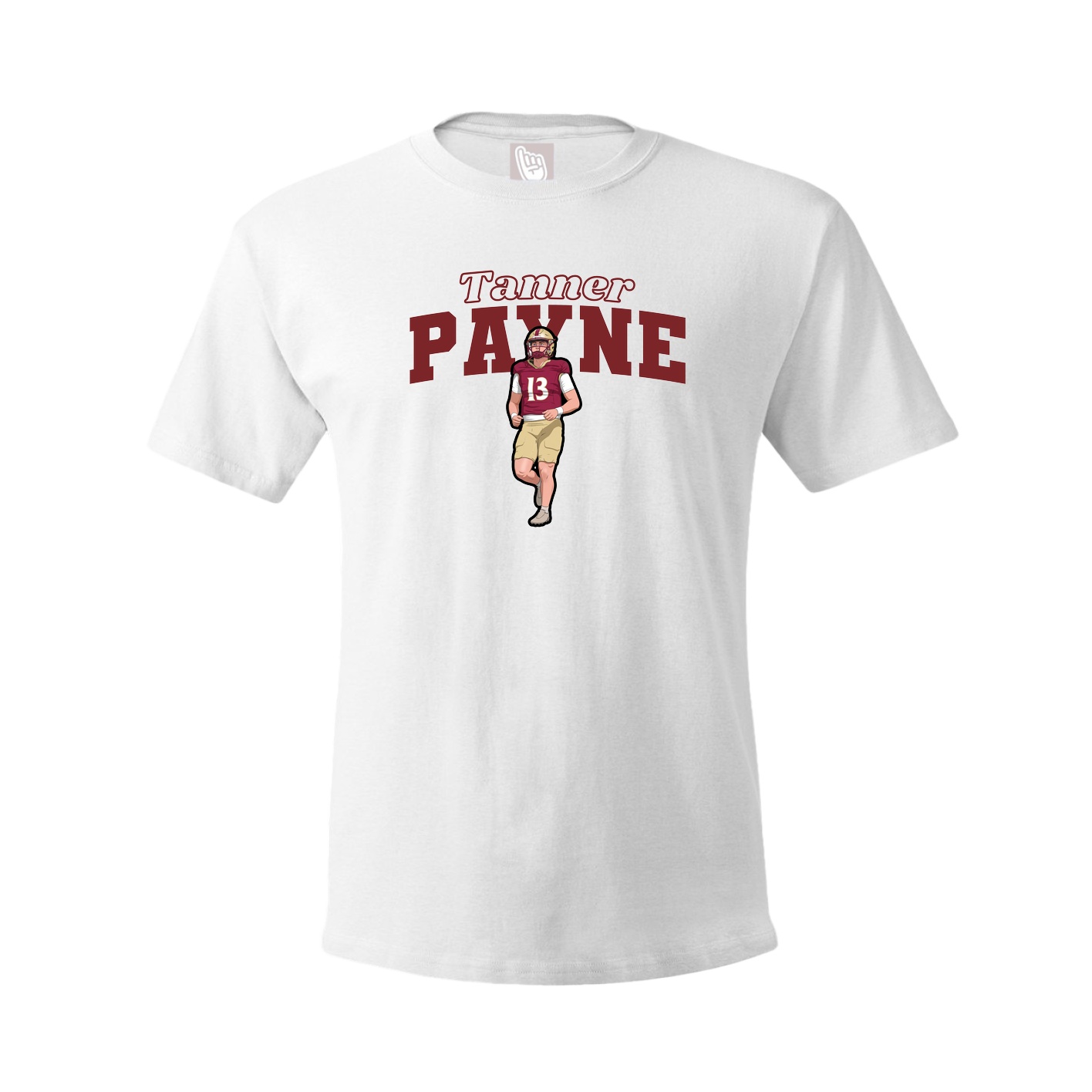 Youth Tee — Name Arch in White