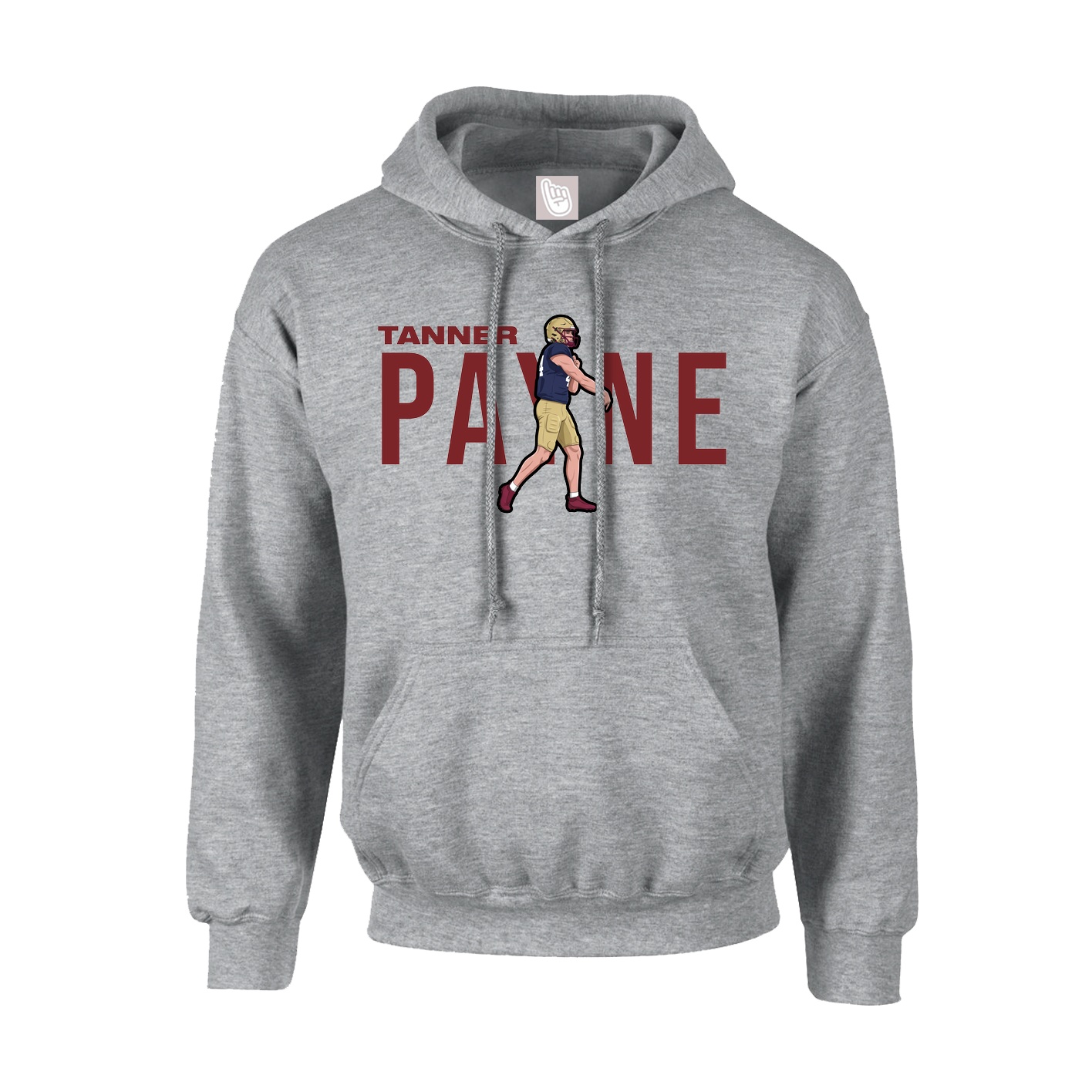 Hoodie — Player Name in Grey