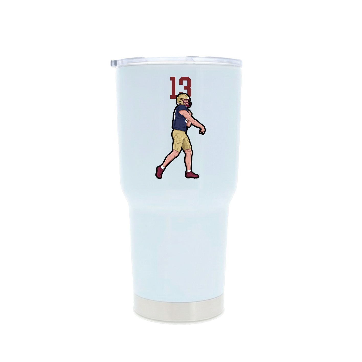 30oz Stainless Steel Tumbler — Number Top in White