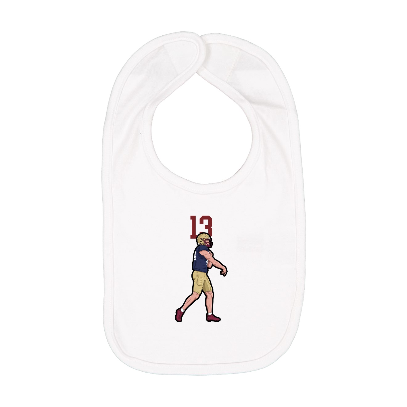 Infant Bib — Number Top in White