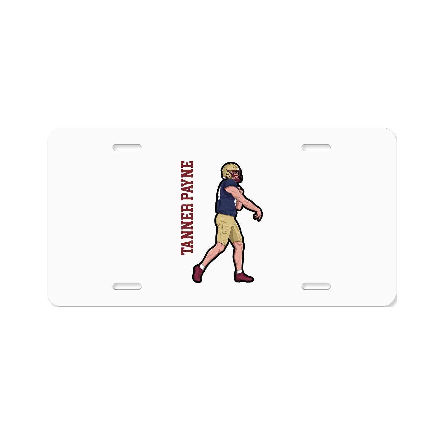 License Plate — Name Vertical in Classic
