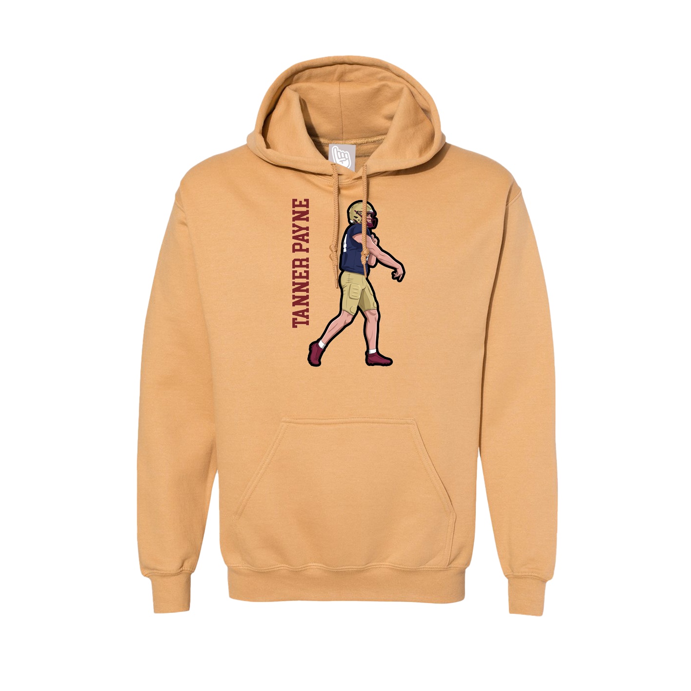 Hoodie — Name Vertical in Vegas Gold