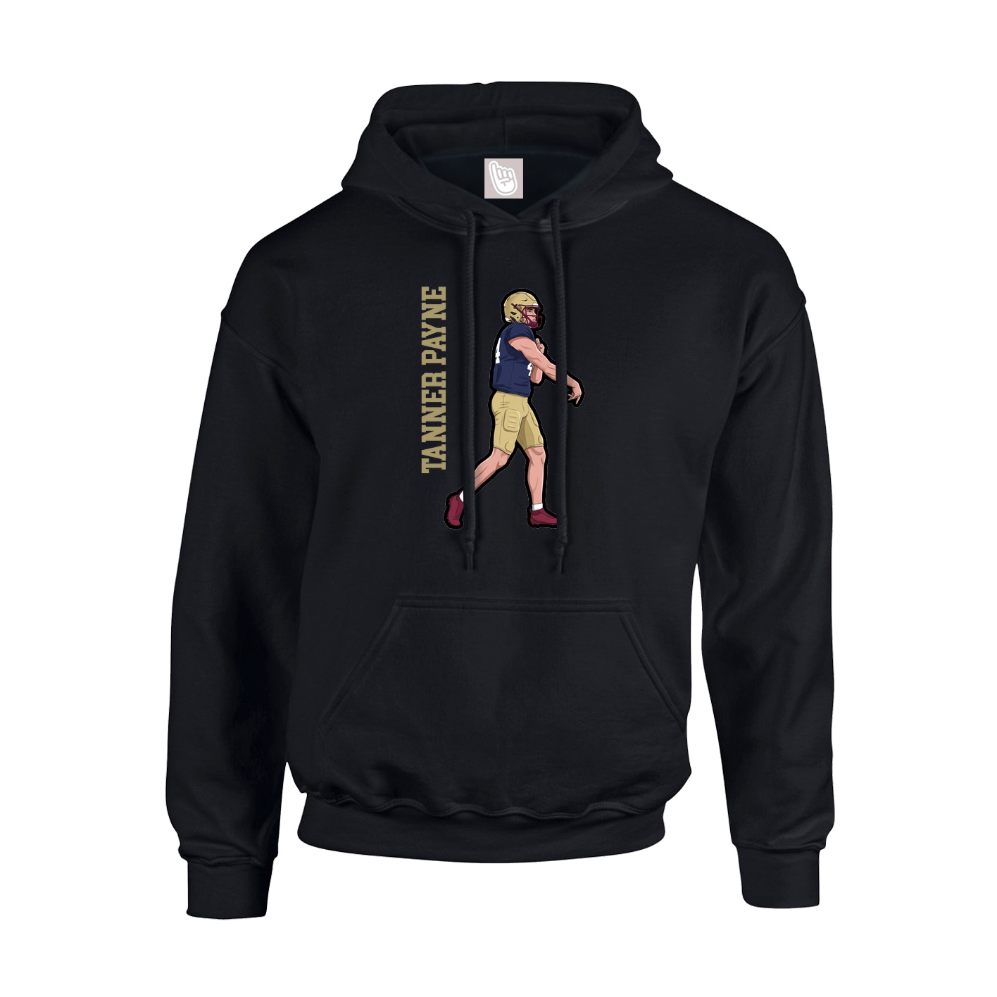 Youth Hoodie — Name Vertical in Black