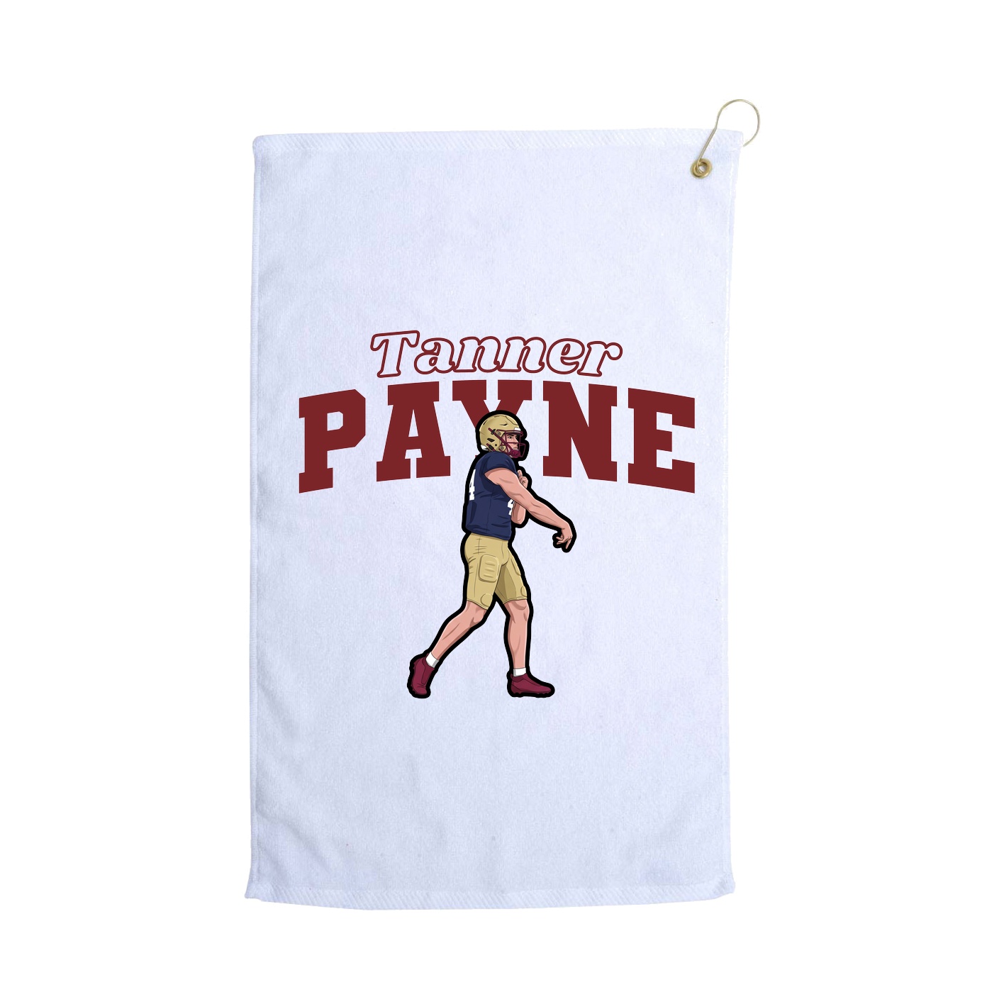 Golf Towel — Name Arch in White