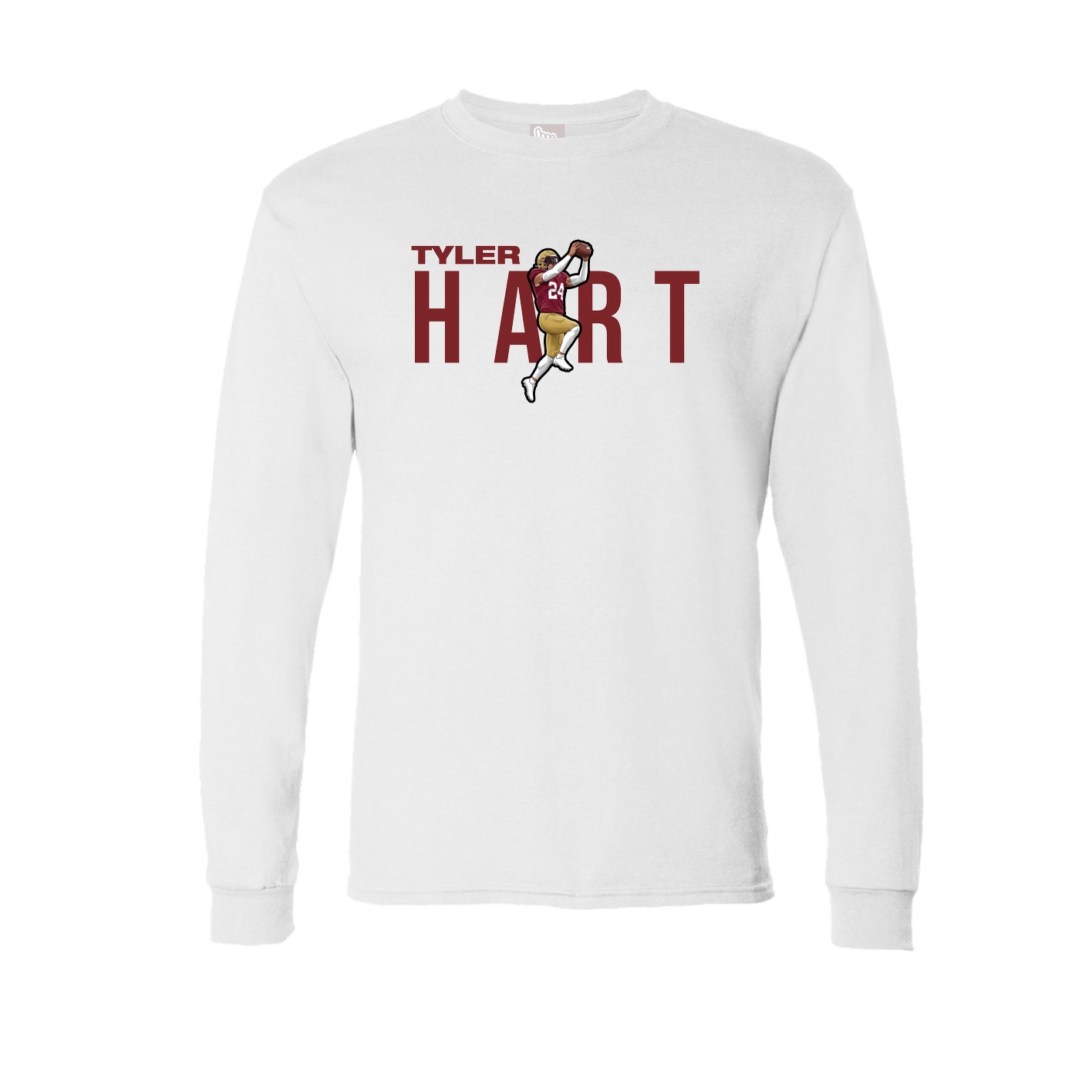 Long Sleeve Tee — Player Name in White