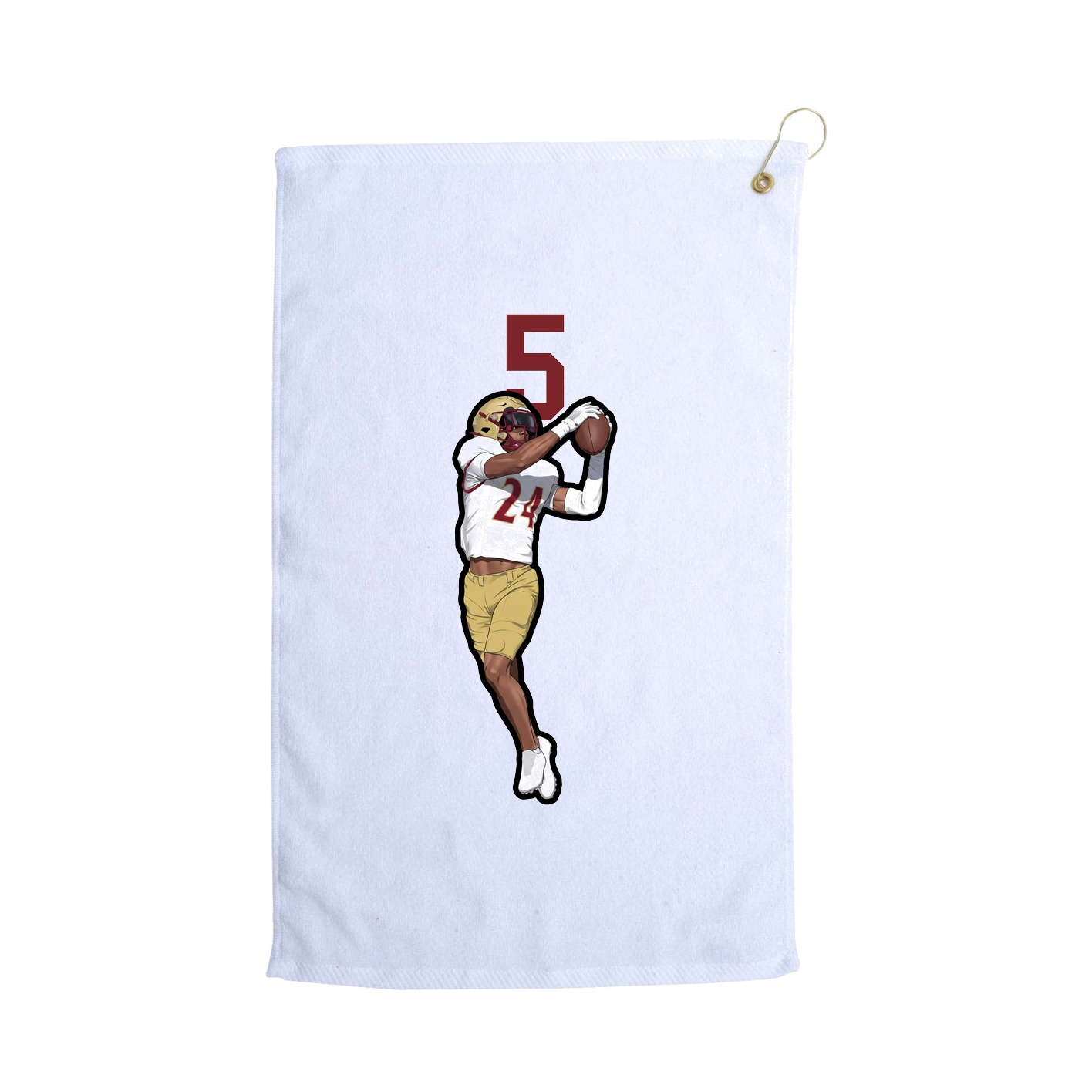 Golf Towel — Number Top in White
