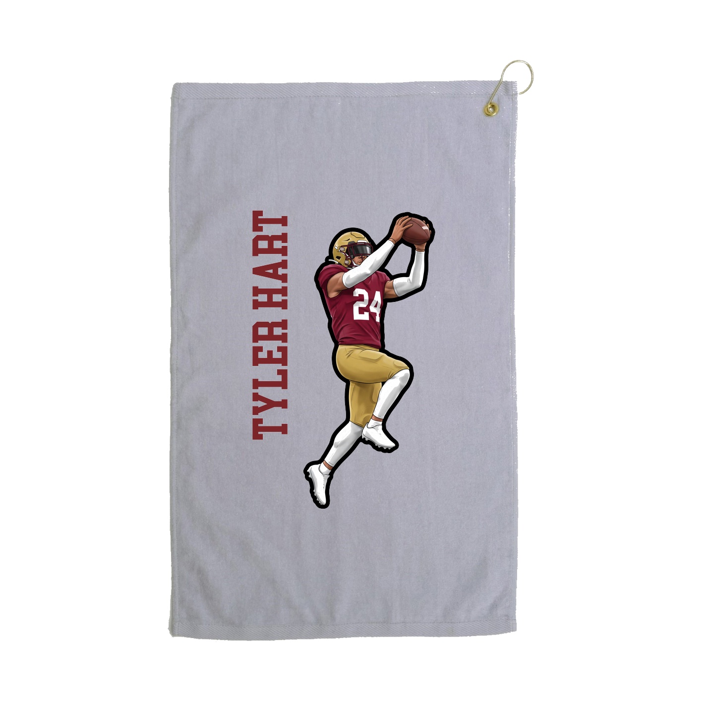 Golf Towel — Name Vertical in Grey
